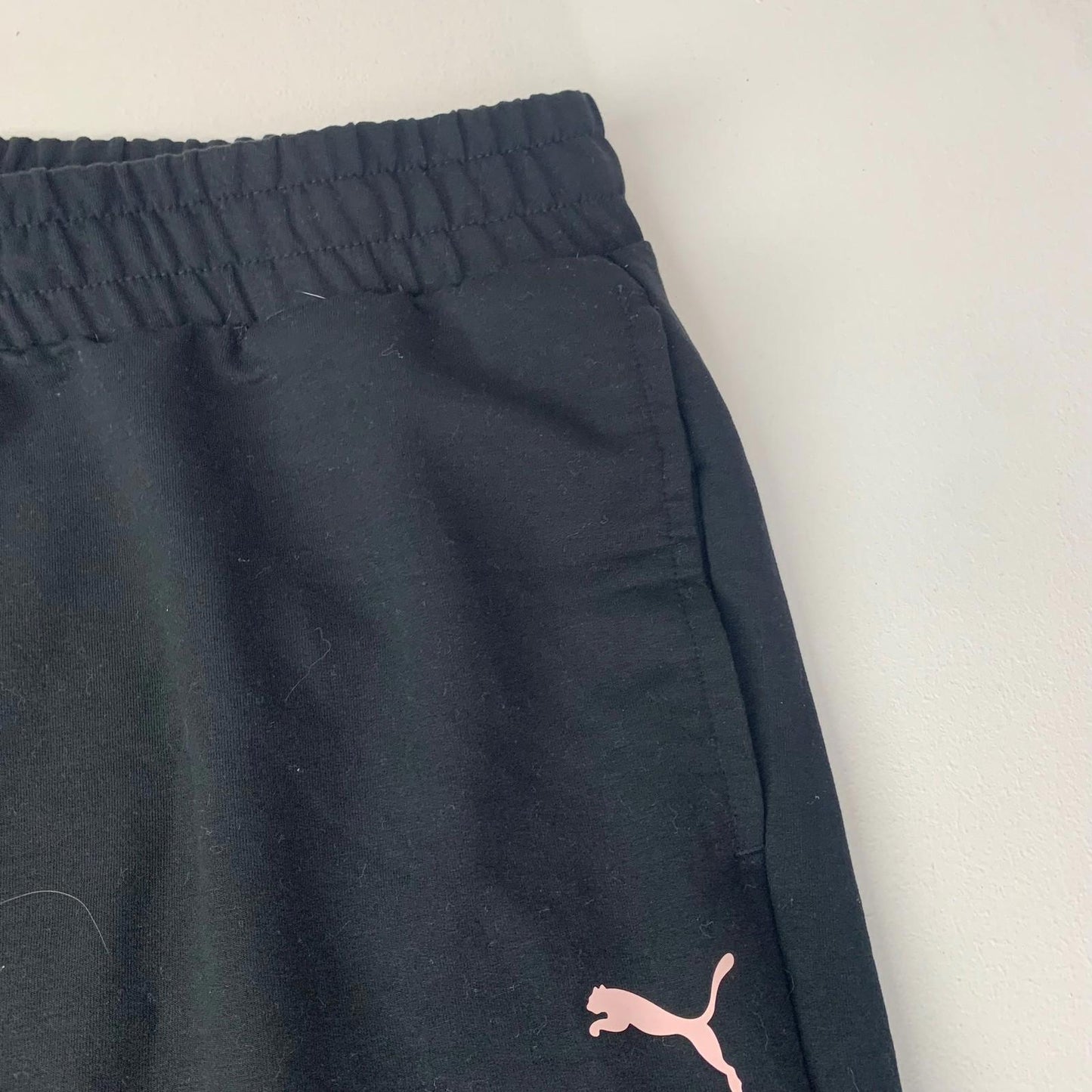 Puma Jogger Track Pants Elastic Waist Comfort Black Women's XL