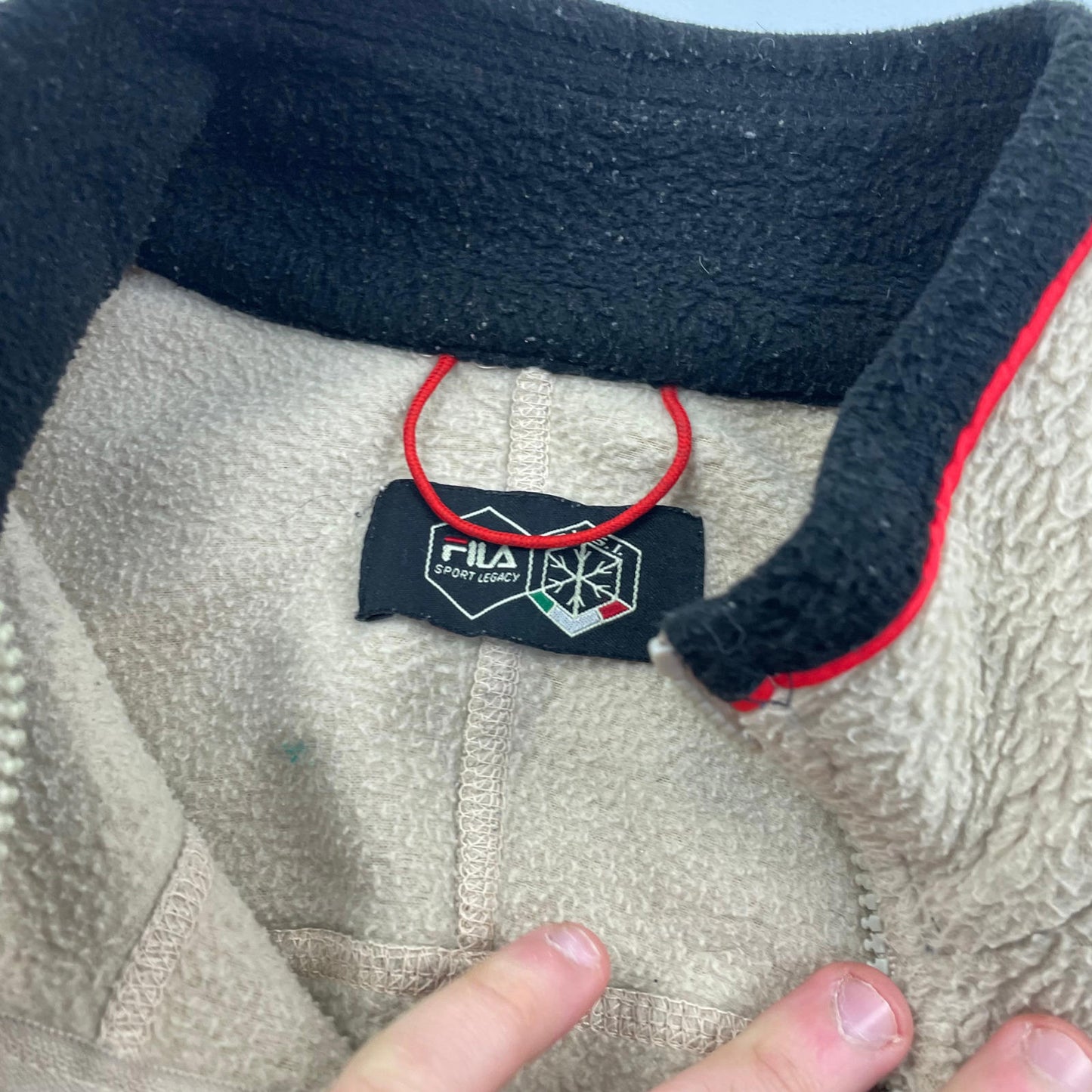 Men’s FILA Beige Ski Fleece Jacket , Size Medium