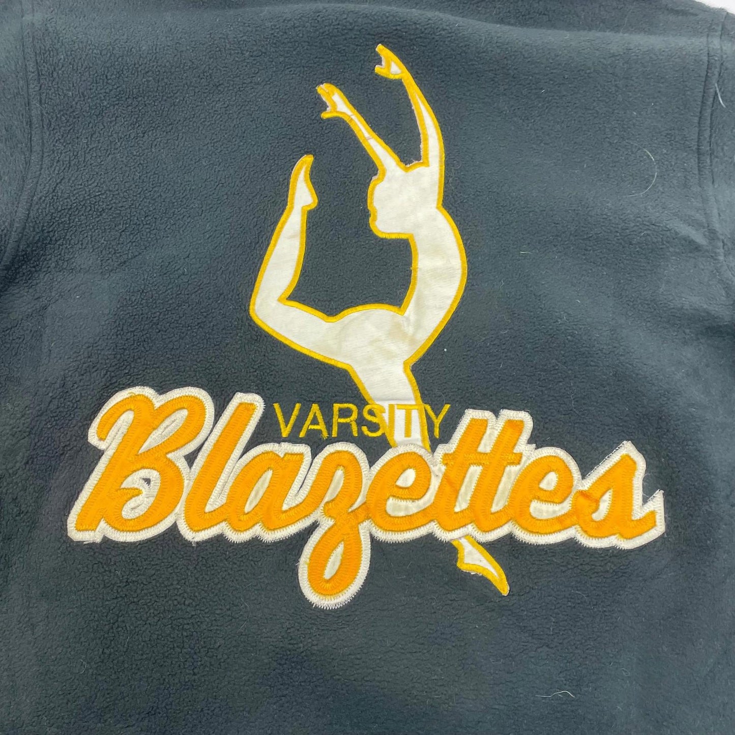 COLUMBIA Fleece Track Jacket Embroidered Varsity Black Womens Small
