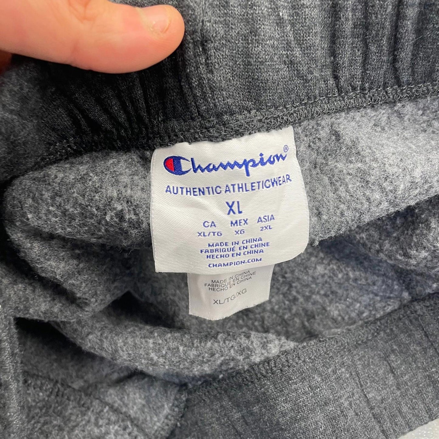 Champion Jogger Sweatpants Drawstring Logo Dark Grey Womens XL