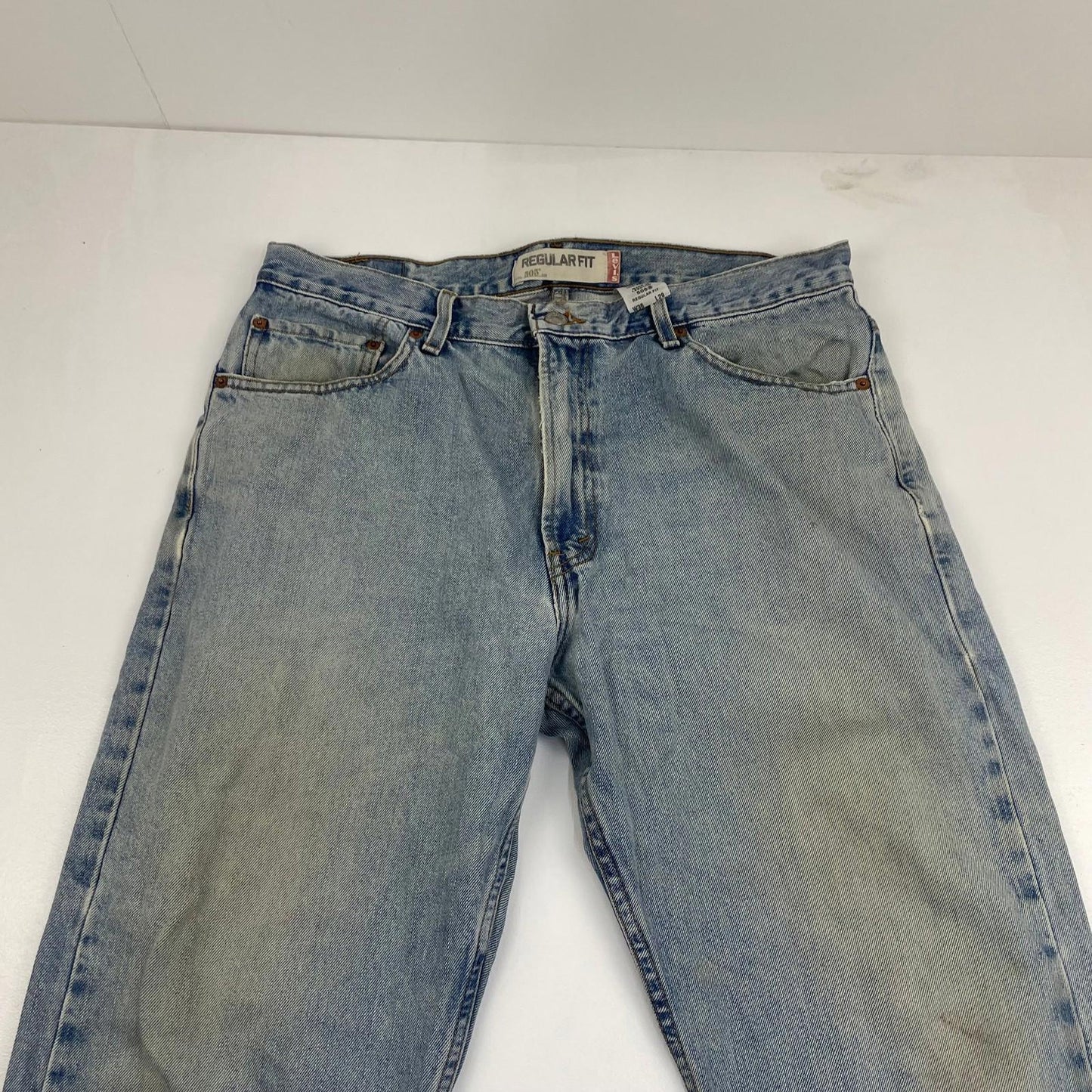 Levi's 505 Regular Fit Straight Leg Light Wash Blue Denim Jeans Mens W36 L29