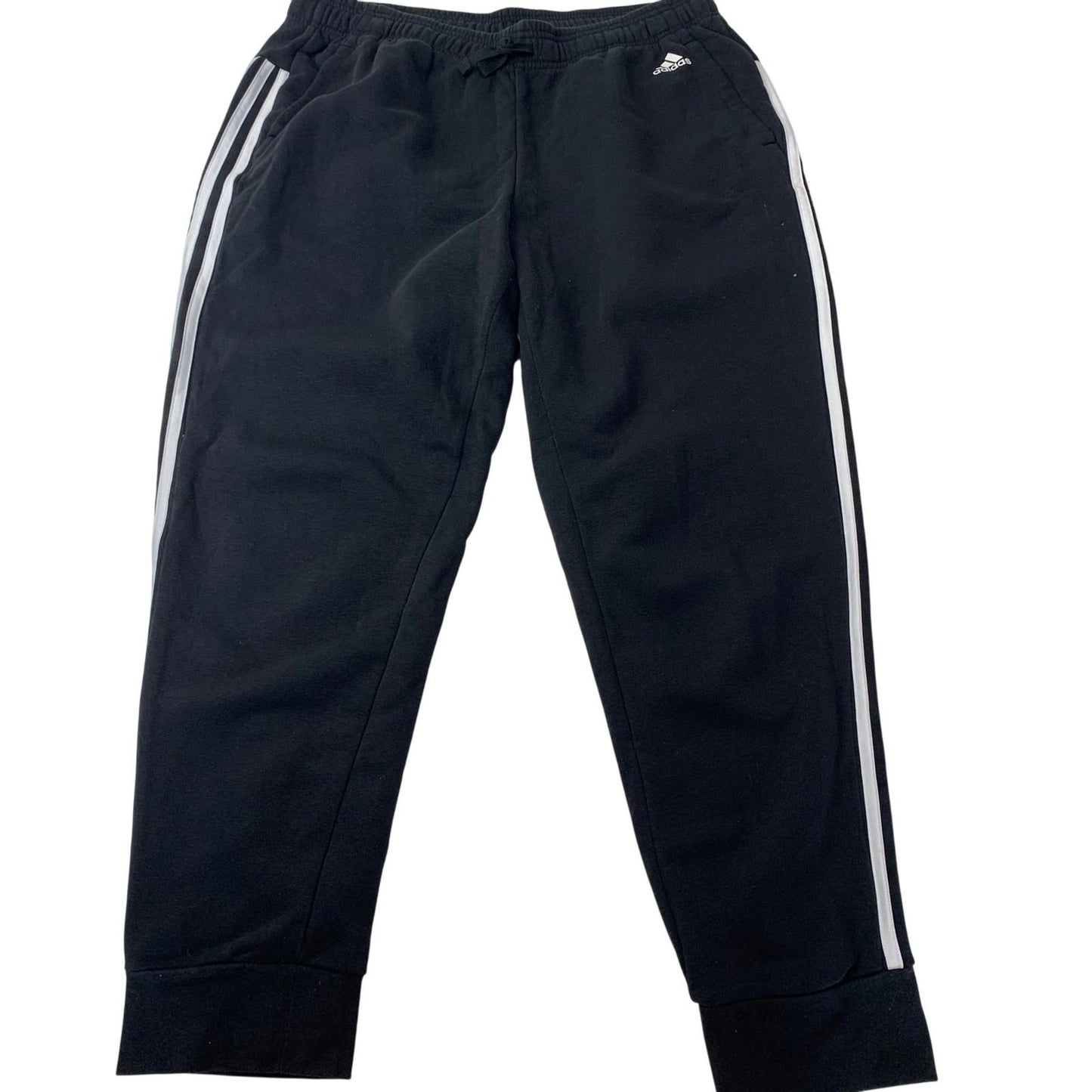 ADIDAS Jogger Sweatpants Side Stripe Black Activewear Women's XL