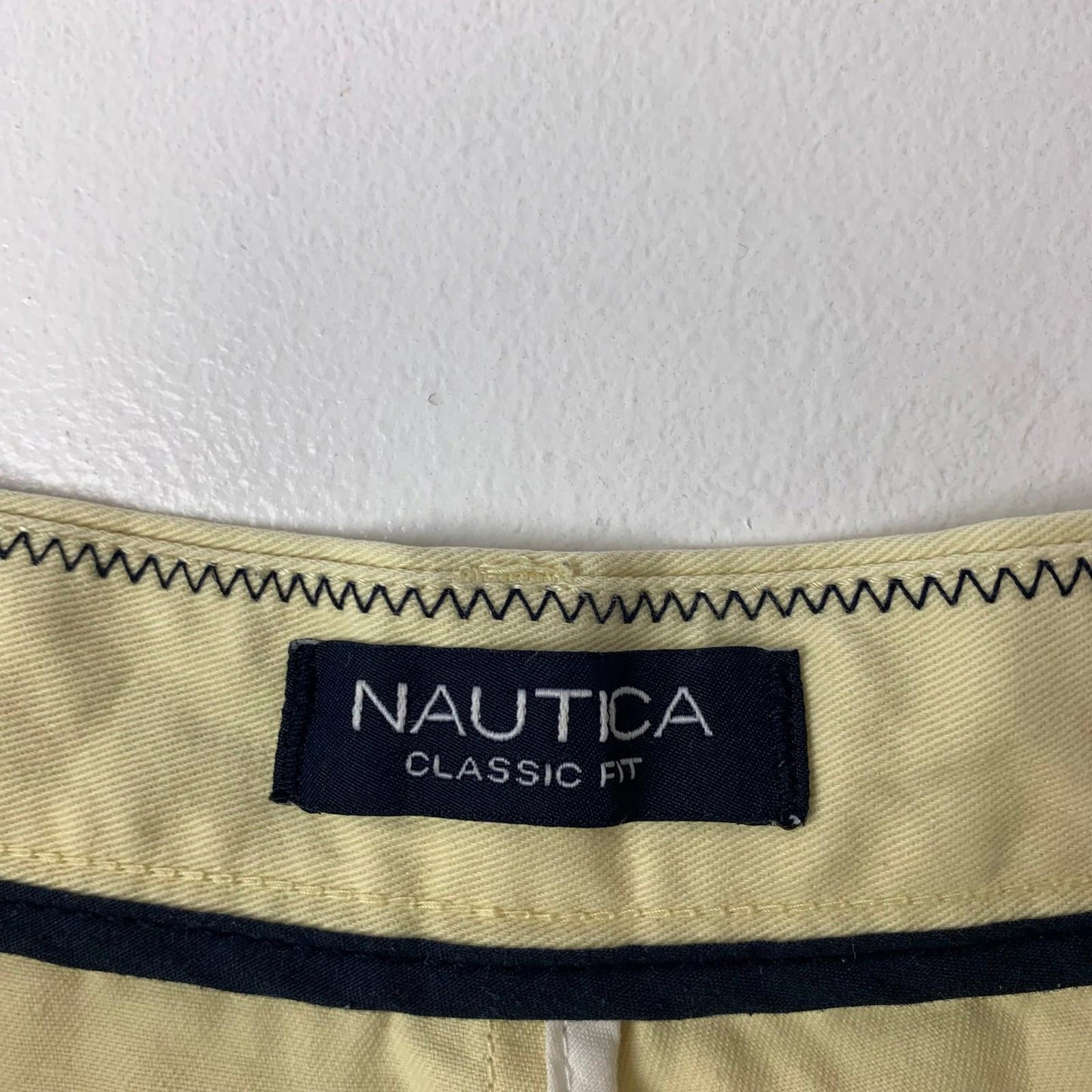 Nautica Classic Fit Chino Shorts Beige Cotton Men's Size 36