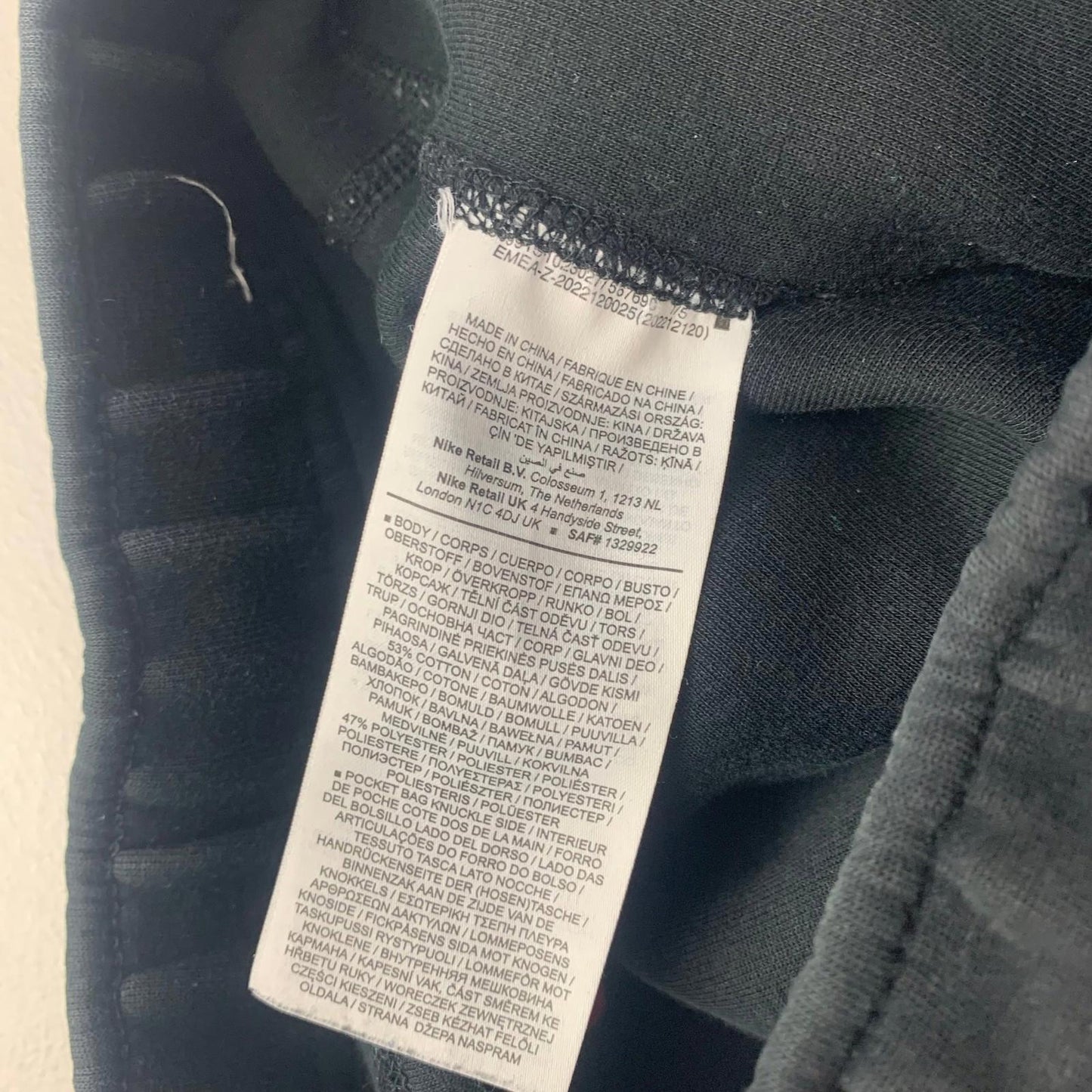 Nike Tech Fleece Jogger Sweatpants Zip Pocket Black Mens Small S
