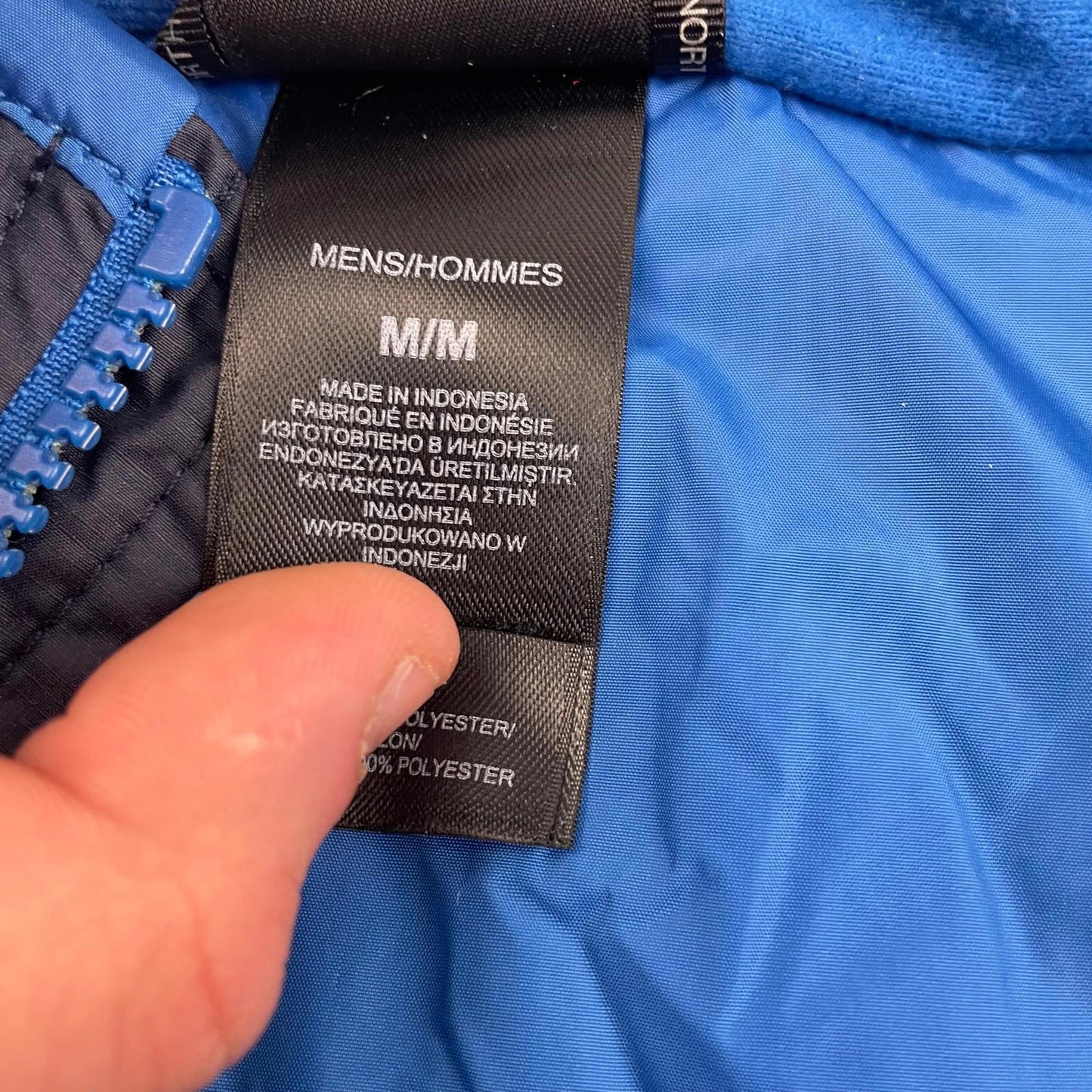 THE NORTH FACE Jacket Insulated Blue Zip Pockets Outdoor Mens M