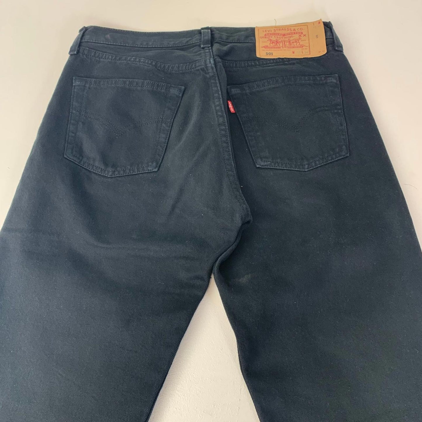 Levi's 501 Jeans Classic Straight Black Denim Mens W30 L32