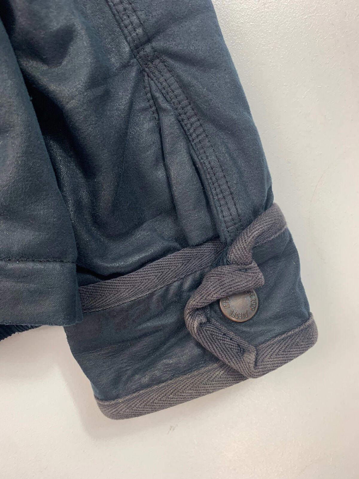 Mens Diesel Waxed Cotton Style Utility Jacket / Medium / Black / Versatile