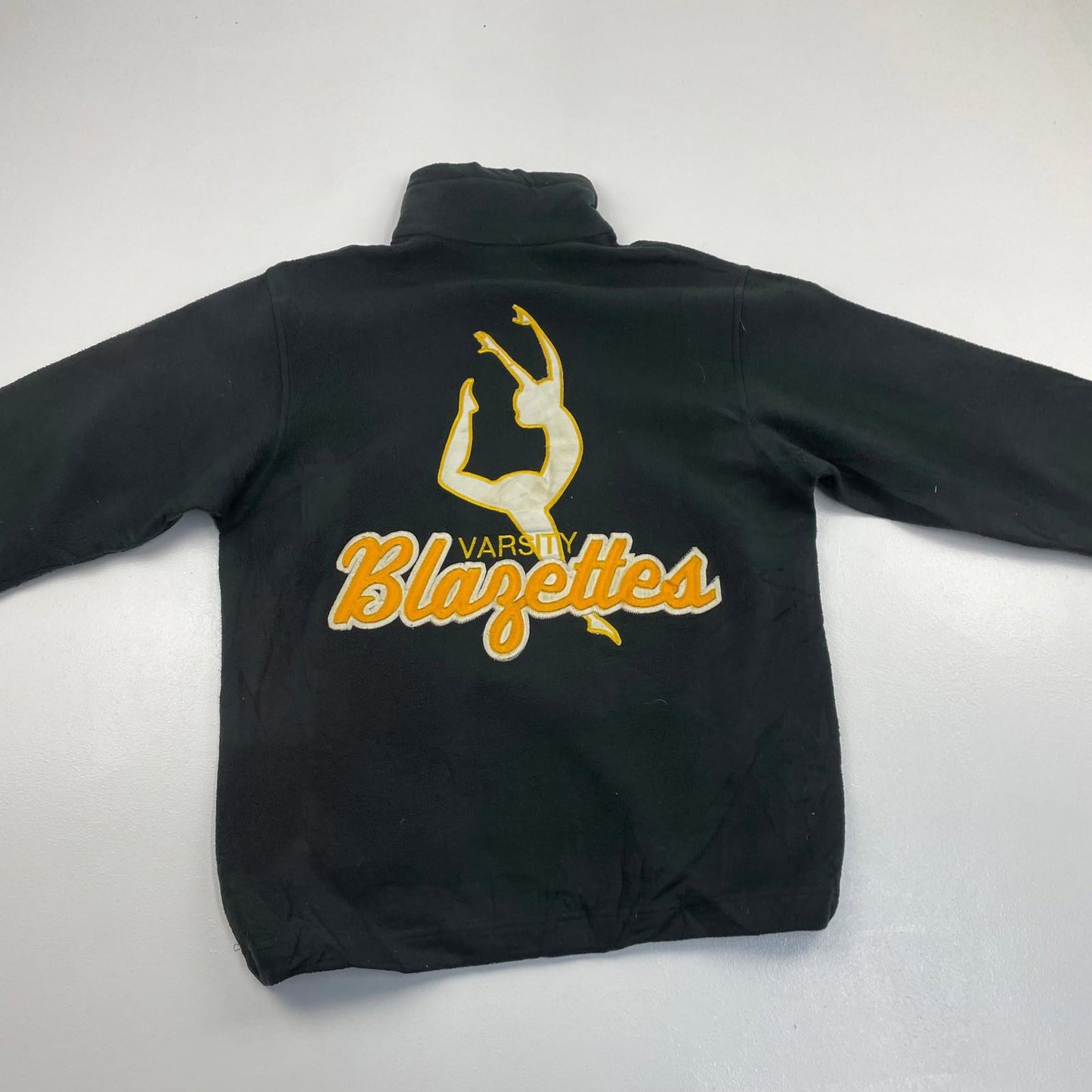 COLUMBIA Fleece Track Jacket Embroidered Varsity Black Womens Small