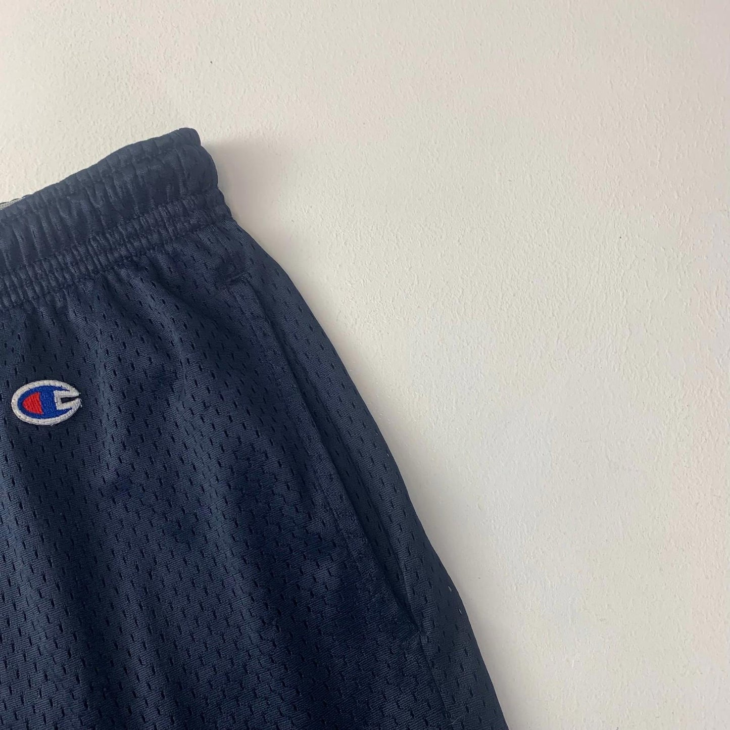 Champion MMA Athletic Shorts Mesh Elastic Waist Navy Blue Mens Medium
