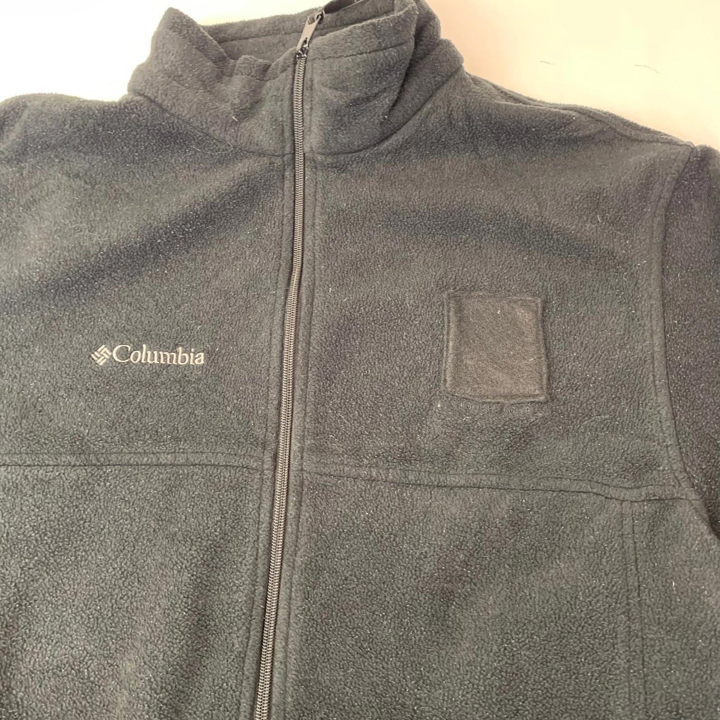 Columbia Fleece Track Jacket Black Full Zip Mens Large