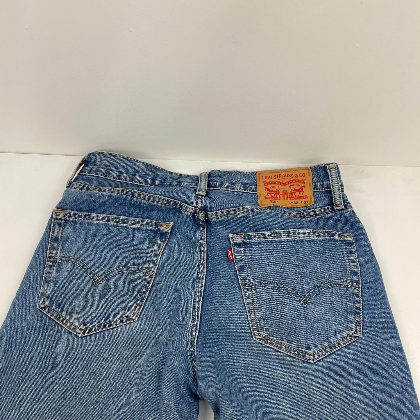 LEVI'S 516 Straight Leg Vintage Blue Denim Jeans Mens W32 L32