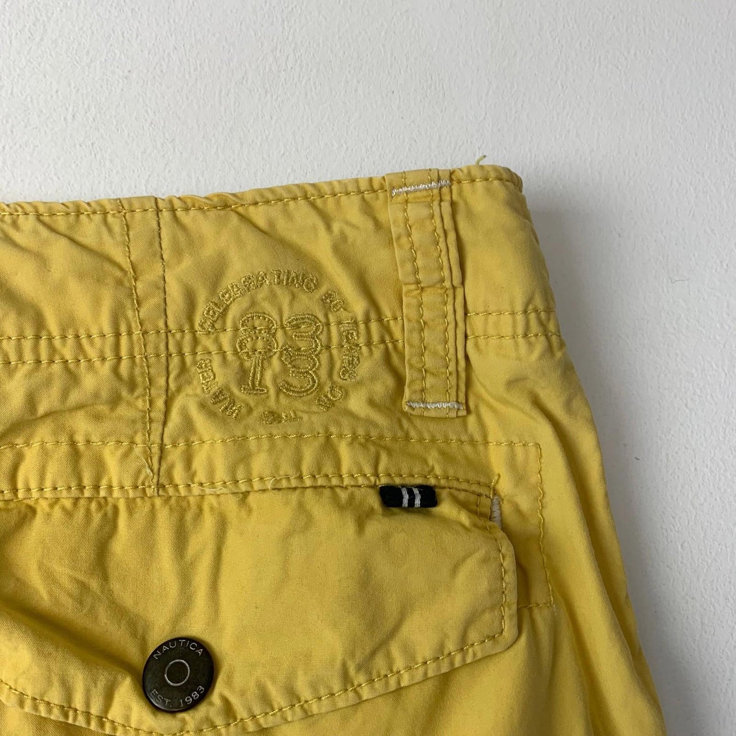 Nautica Cargo Shorts Relaxed Fit Yellow Mens 36W