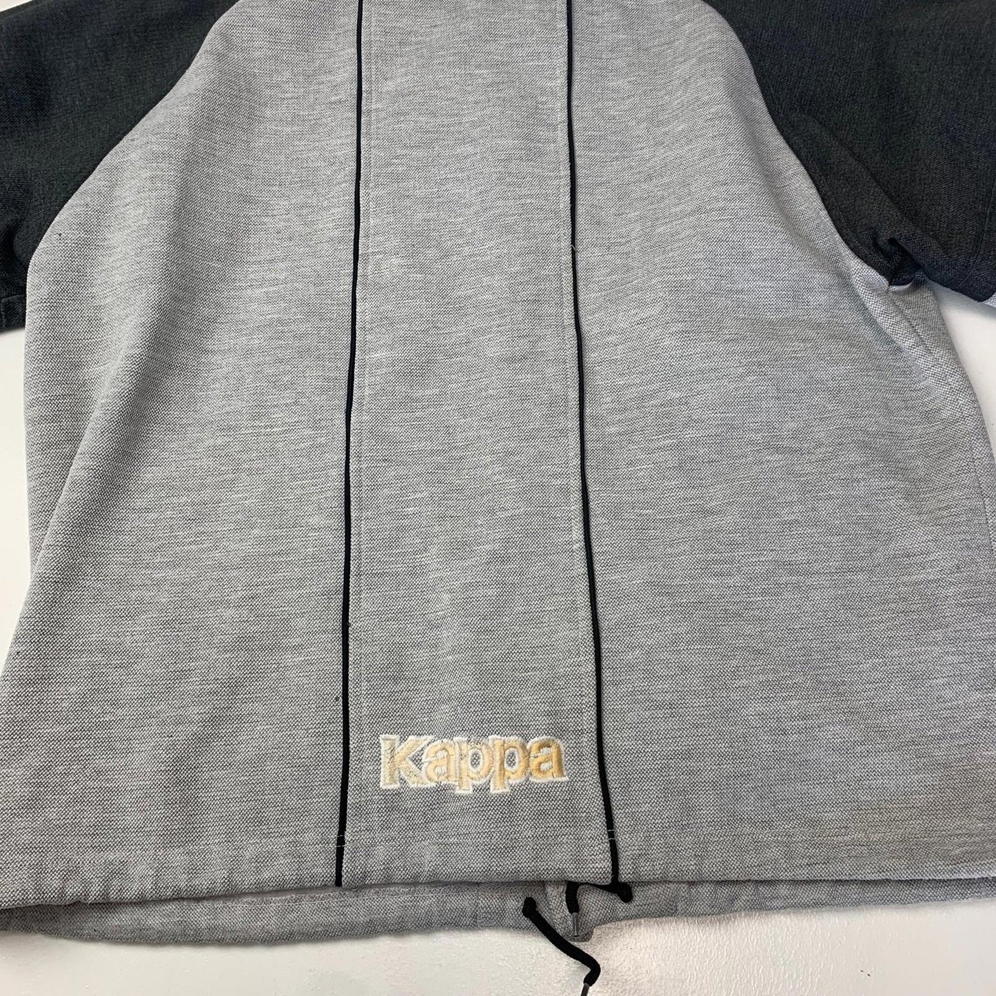 KAPPA Jacket Button Front Retro Style Grey Black Mens XL