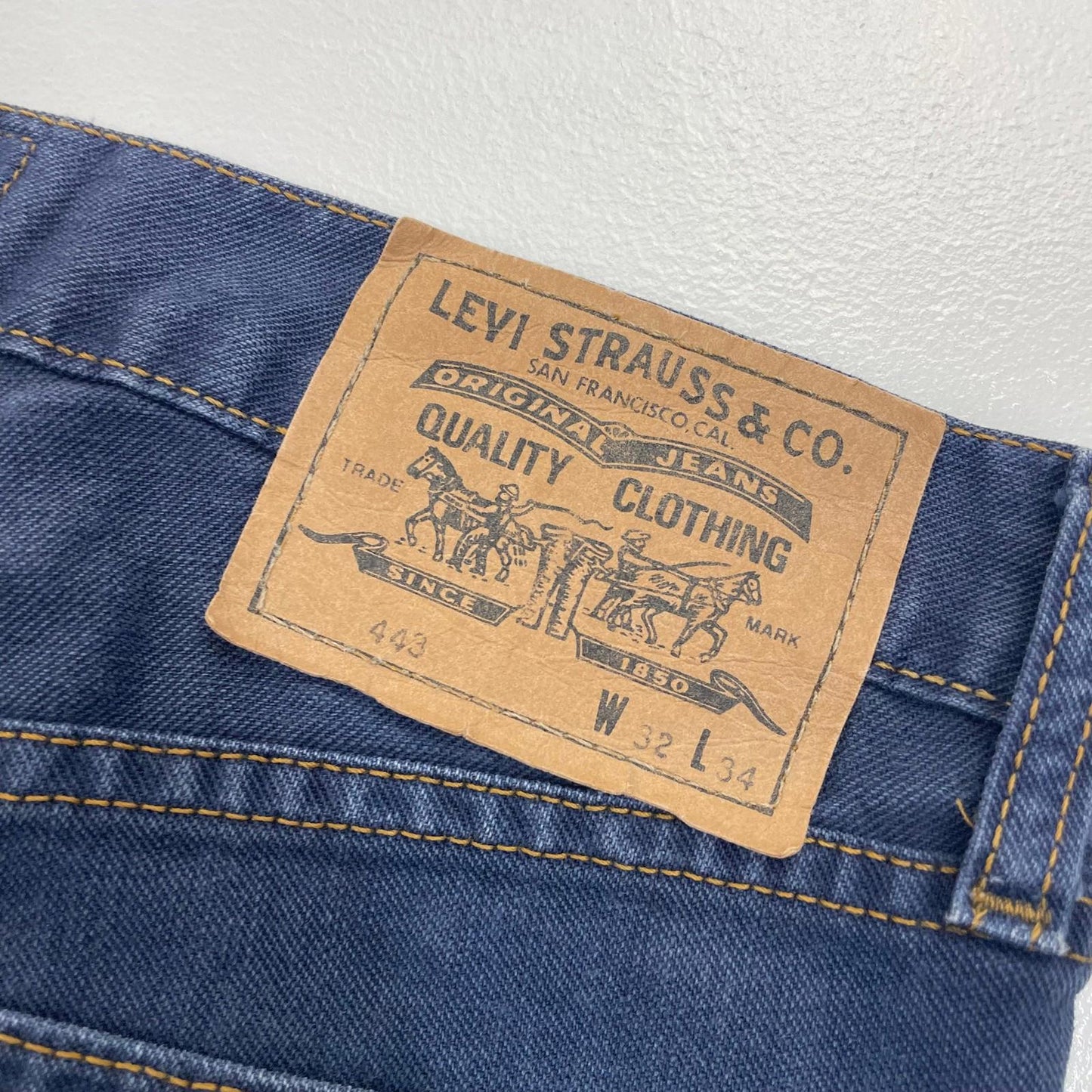 Levi Strauss Straight Leg Vintage Blue Denim Jeans Mens W32 L34