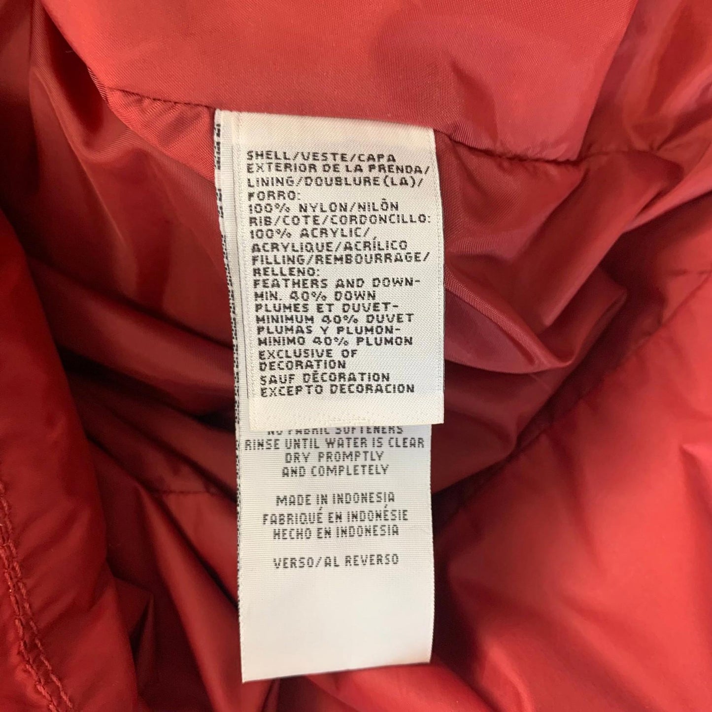 Hilfiger Denim Puffer Jacket Quilted Outdoor Red Womens Medium