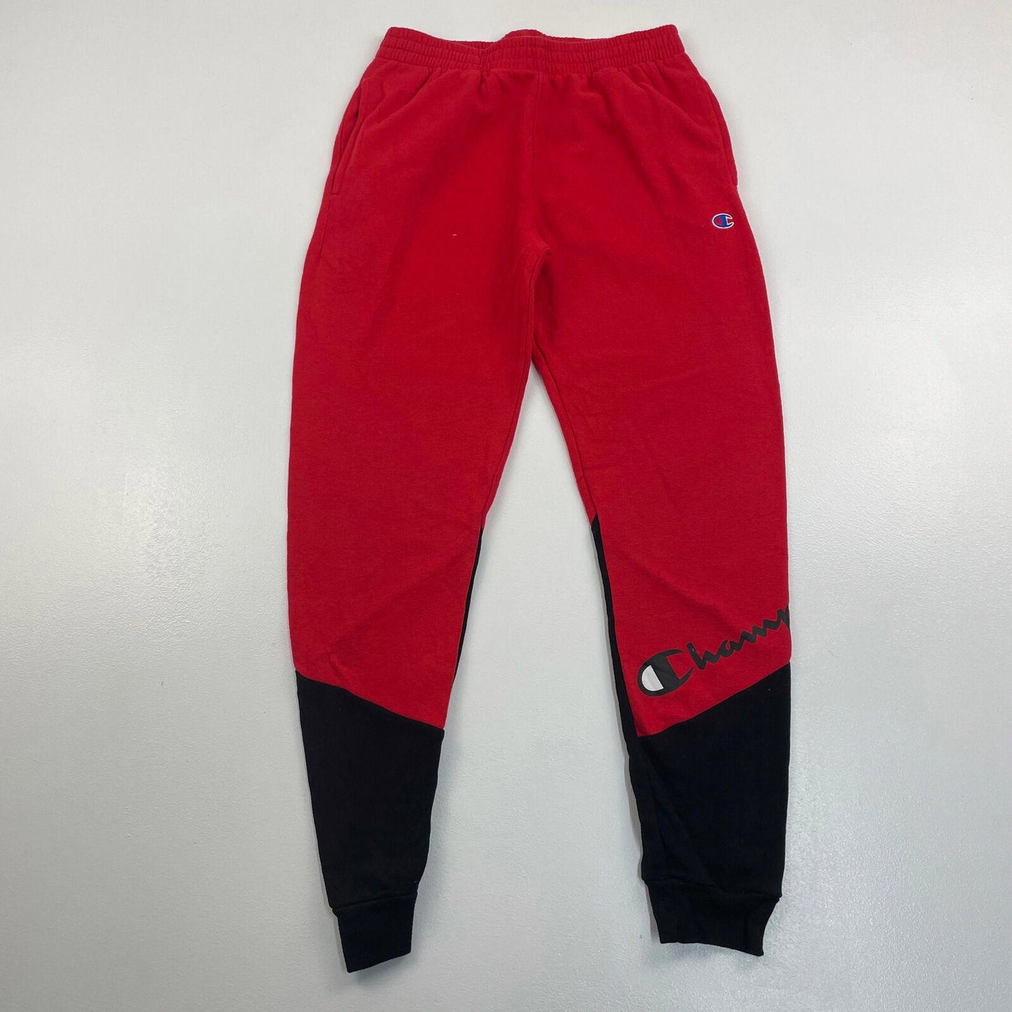 Boys CHAMPION Red & Black Joggers , Sweatpants , Size Youth L