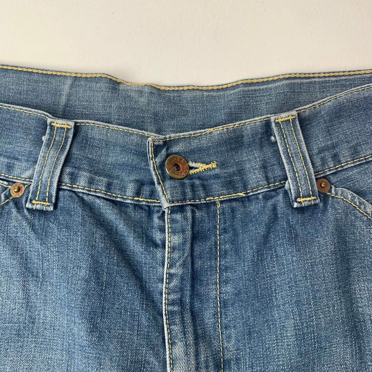 Levi's Denim Jorts Light Wash Button Fly Casual Relaxed Fit Blue Mens 38