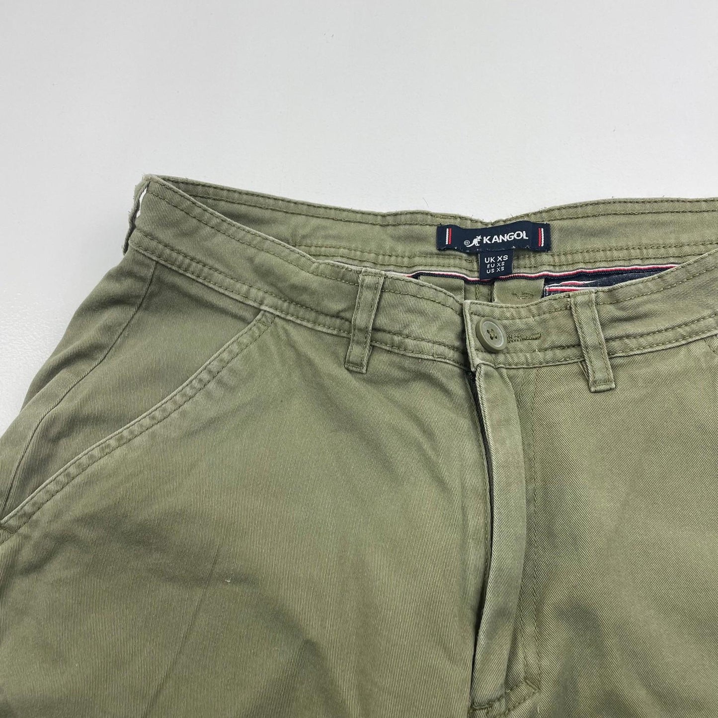 Kangol Chino Shorts Casual Olive Green Mens UK XS