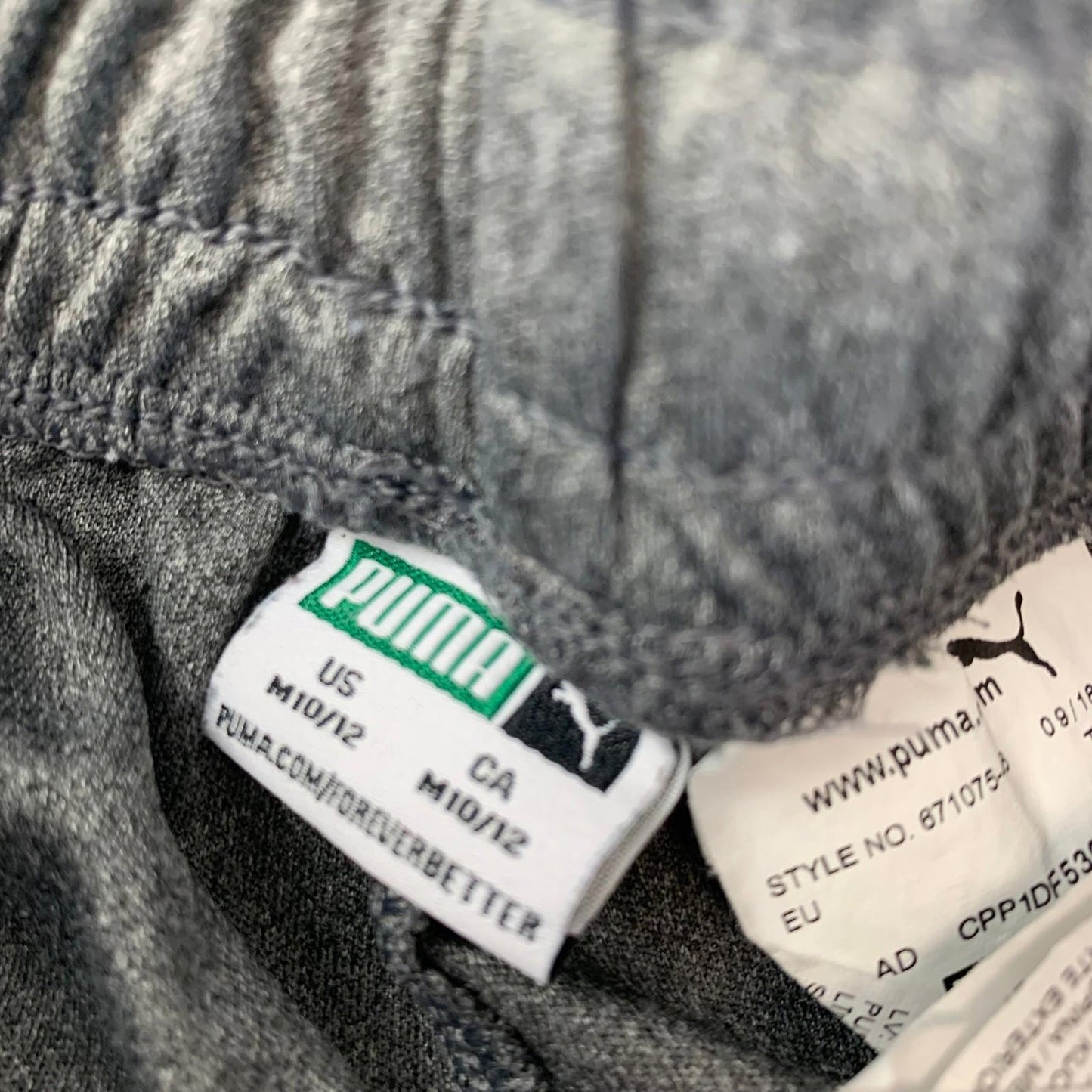 PUMA Athletic Shorts Elastic Waist Grey Boys M 10/12