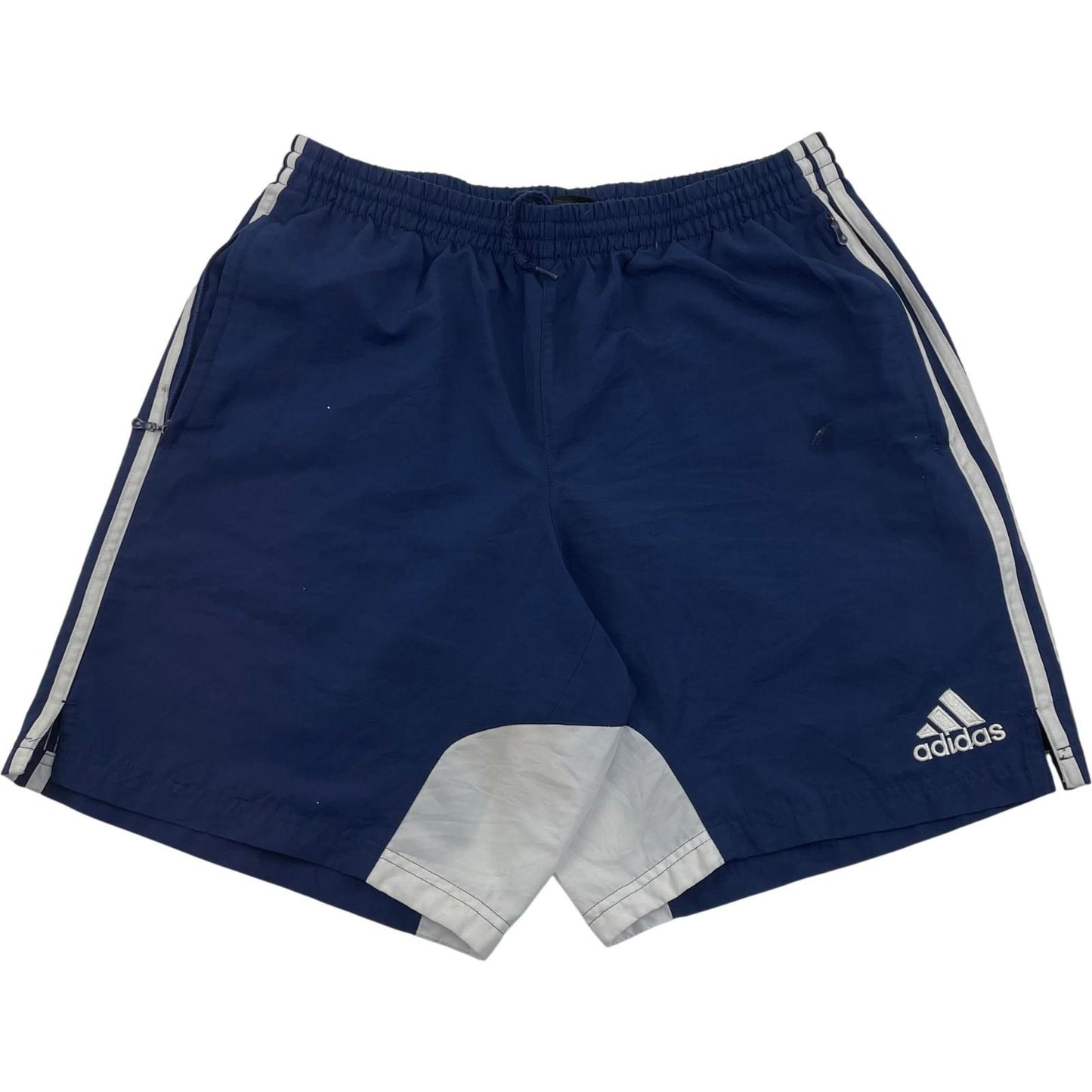 ADIDAS Sports Shorts Elastic Waist Blue Training Gym Casual Mens L