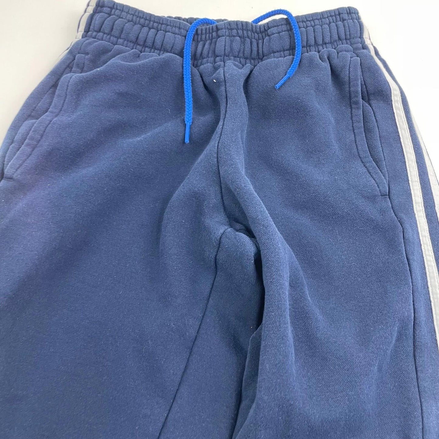 Adidas Track Pants Joggers Stripe Navy Blue Mens UK S