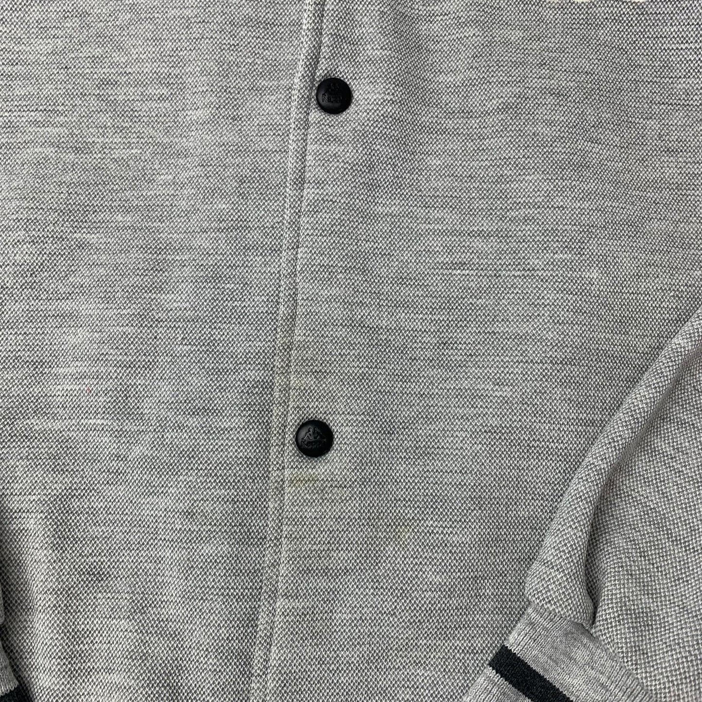 KAPPA Jacket Button Front Retro Style Grey Black Mens XL
