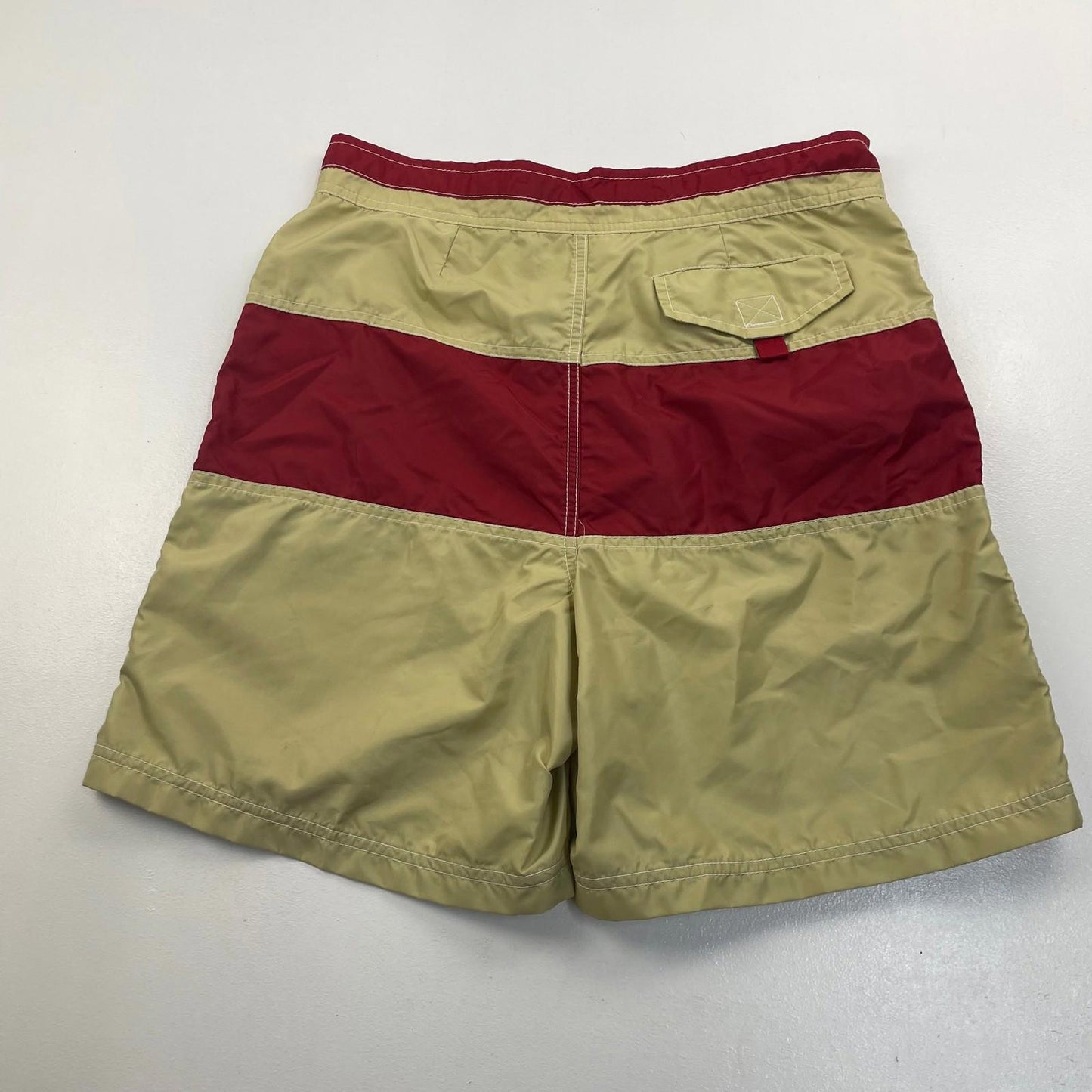 Tommy Hilfiger Swim Shorts Red Beige Colourblock Mens M