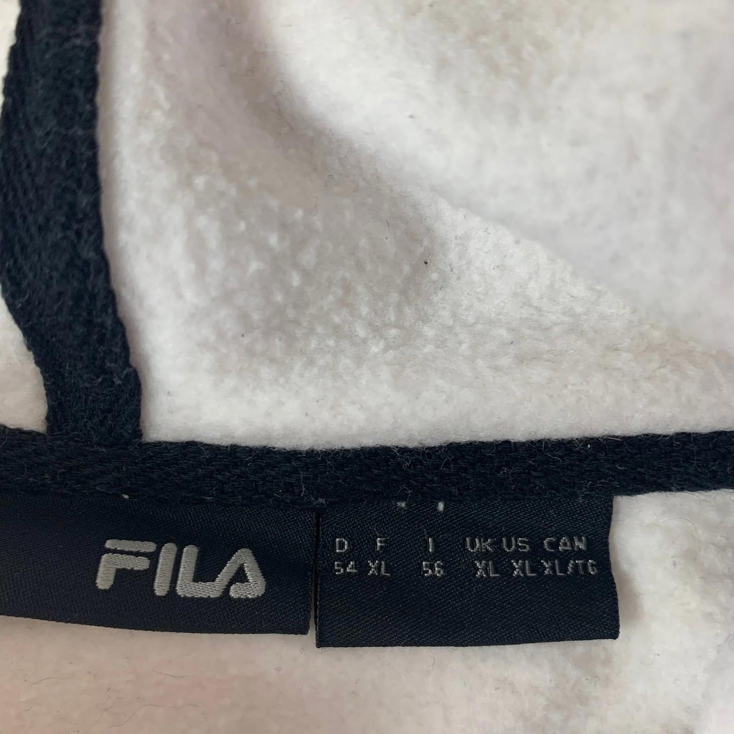 FILA Hoodie Pullover 90s Retro Logo White Womens XL