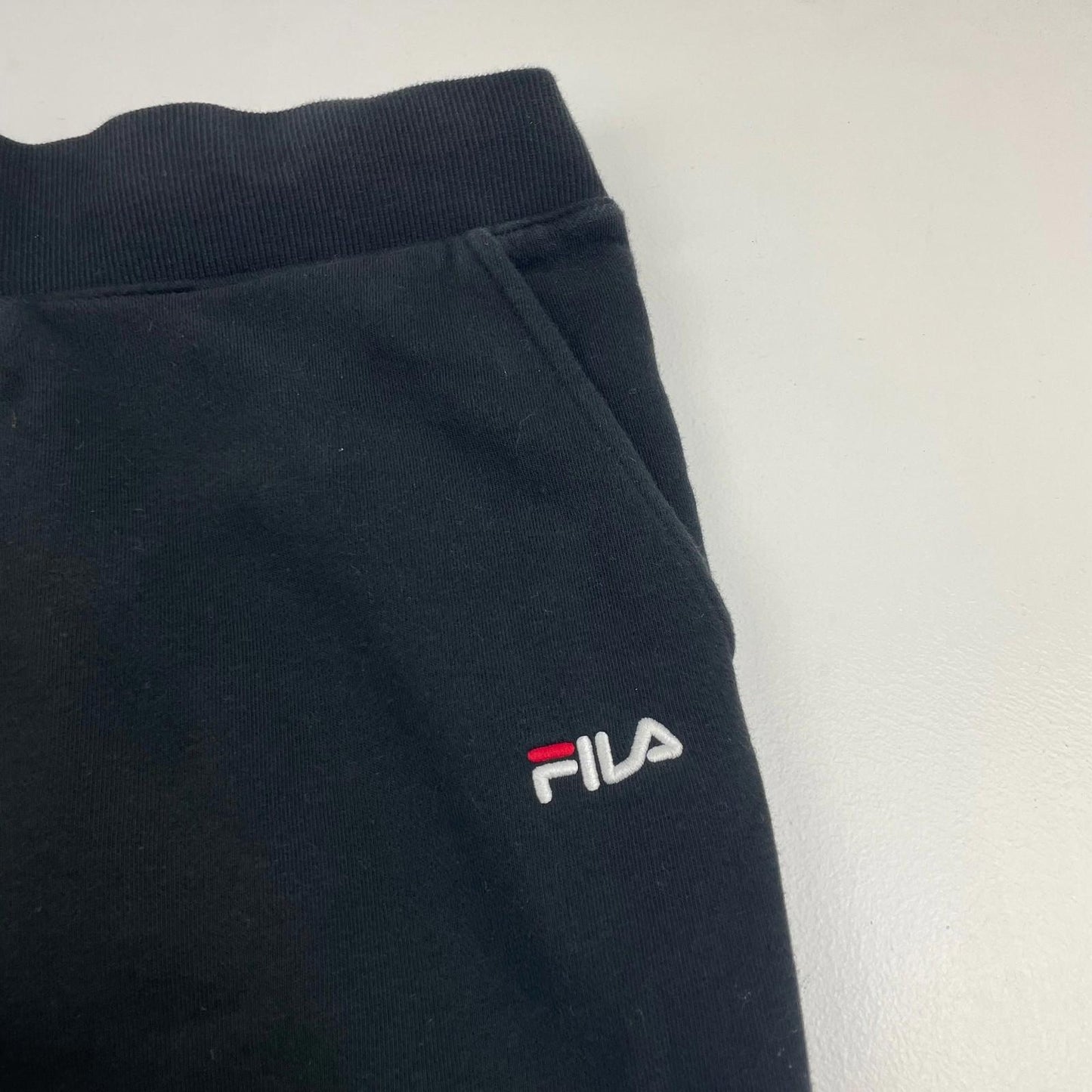 FILA Jogger Sweatpants Elastic Waist Black Mens Medium UK M