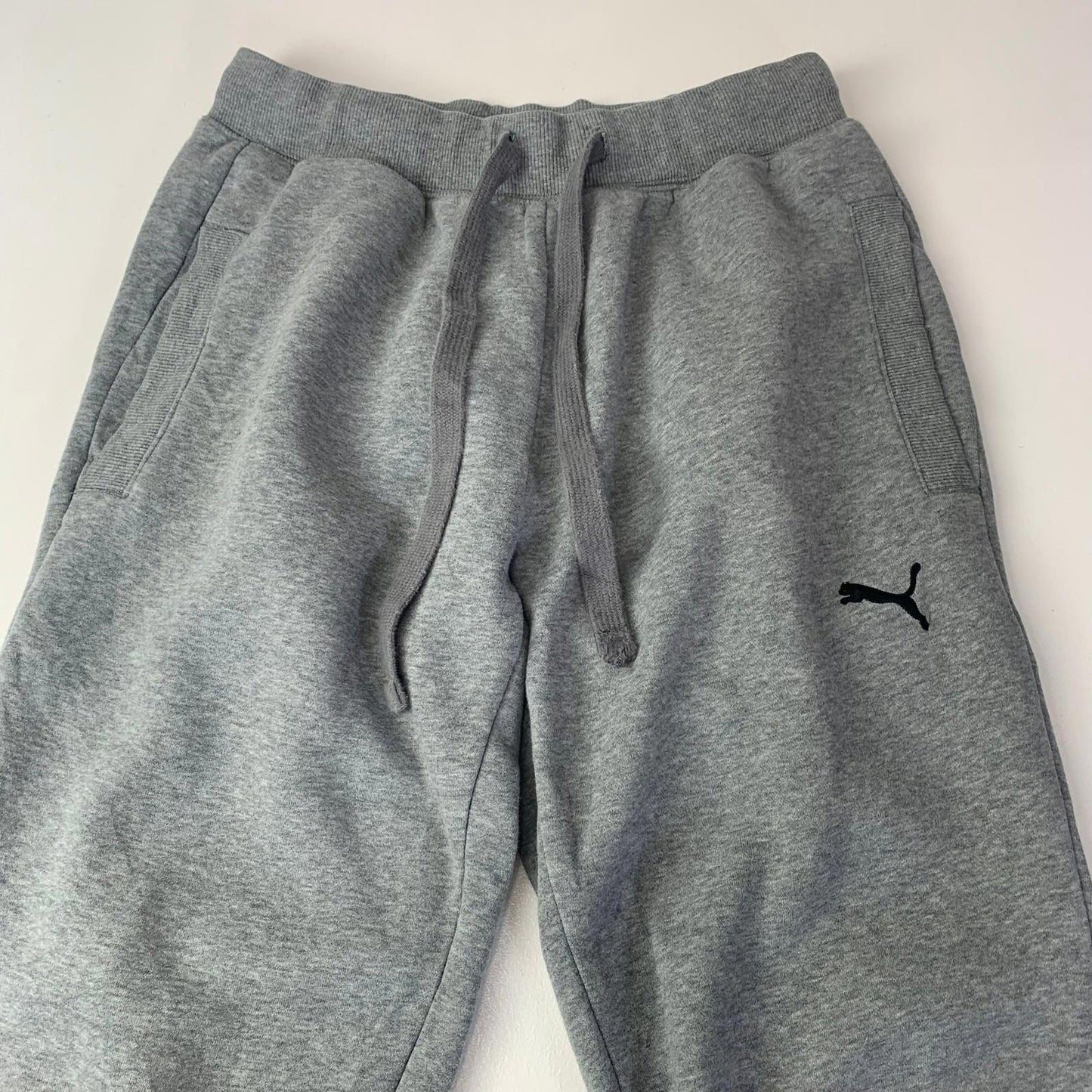 Puma Sweatpants Joggers Drawstring Logo Grey Womens M