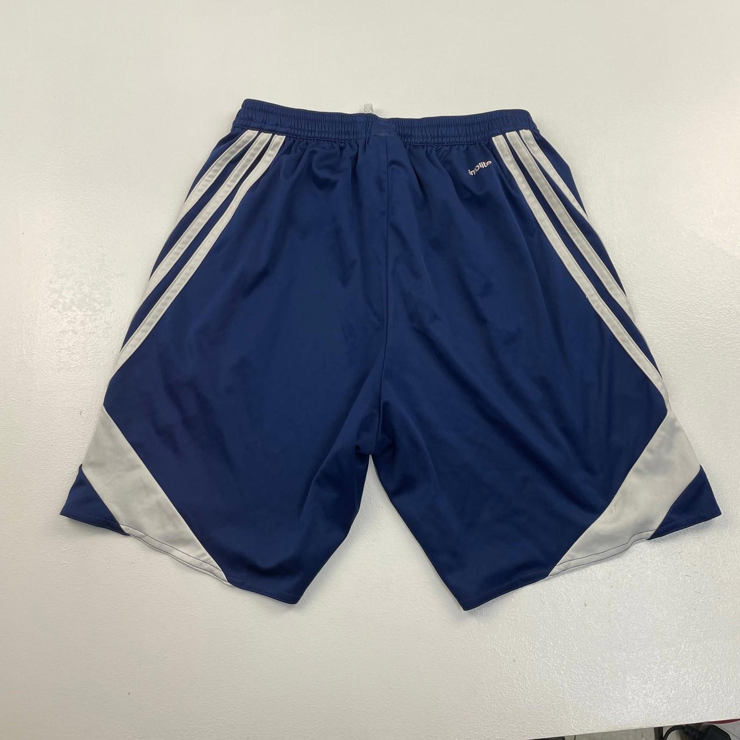 ADIDAS Athletic Shorts Classic Drawstring Blue White Men's Size S