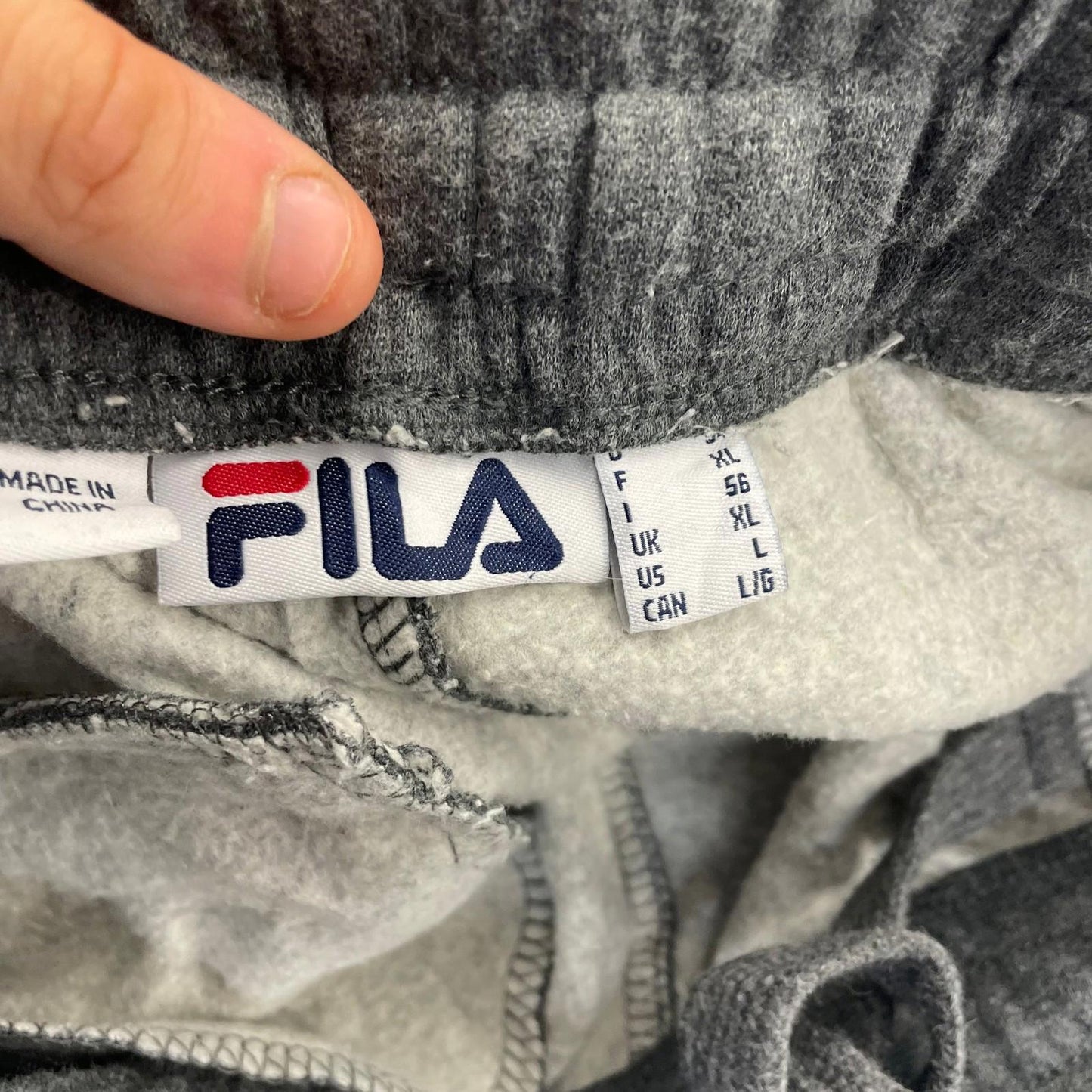 Fila Jogger Sweatpants Elastic Waist Grey Casual Mens XL
