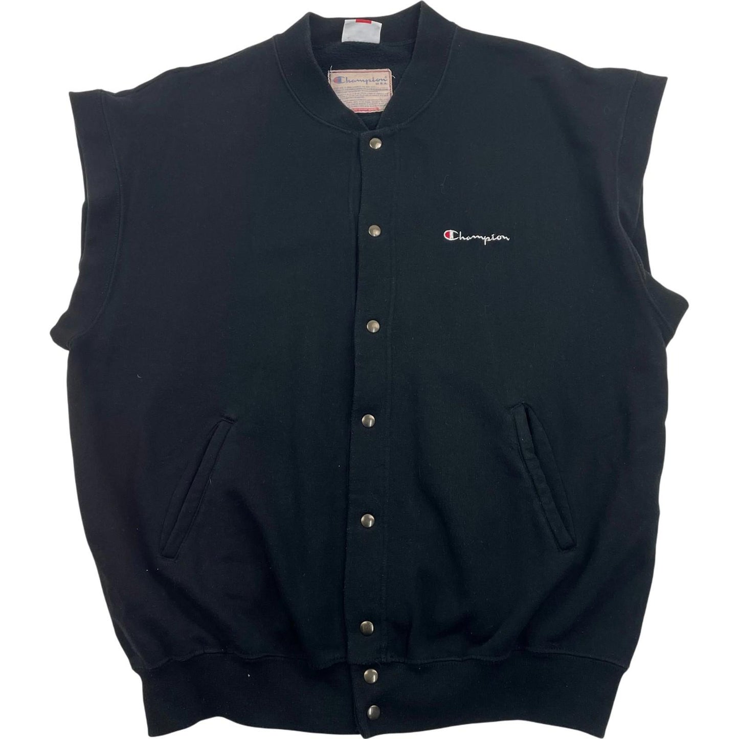 Champion Sleeveless Track Jacket Black Mens XL