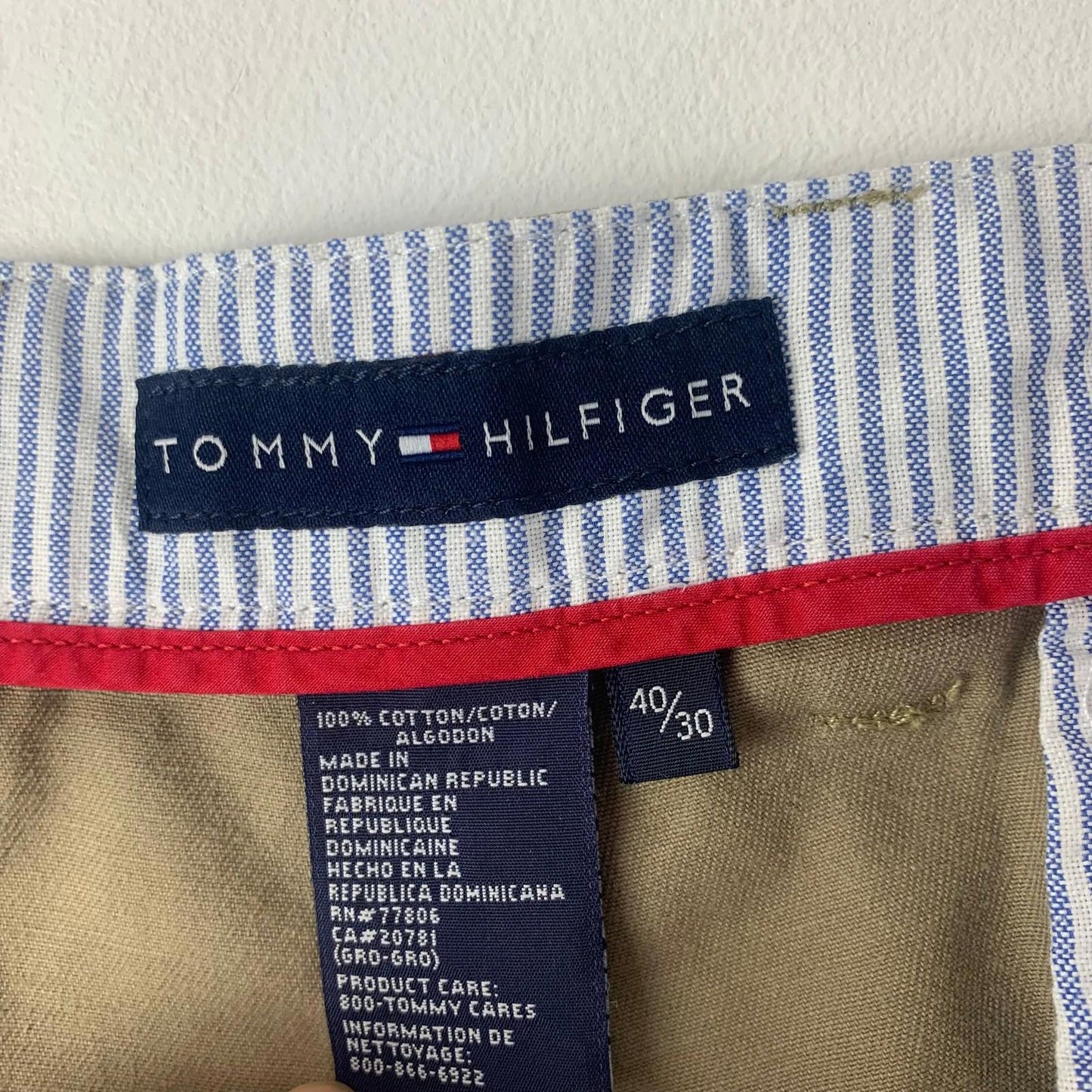 Tommy Hilfiger Trousers Vintage Khaki Pleated Relaxed Fit Mens W40 L30