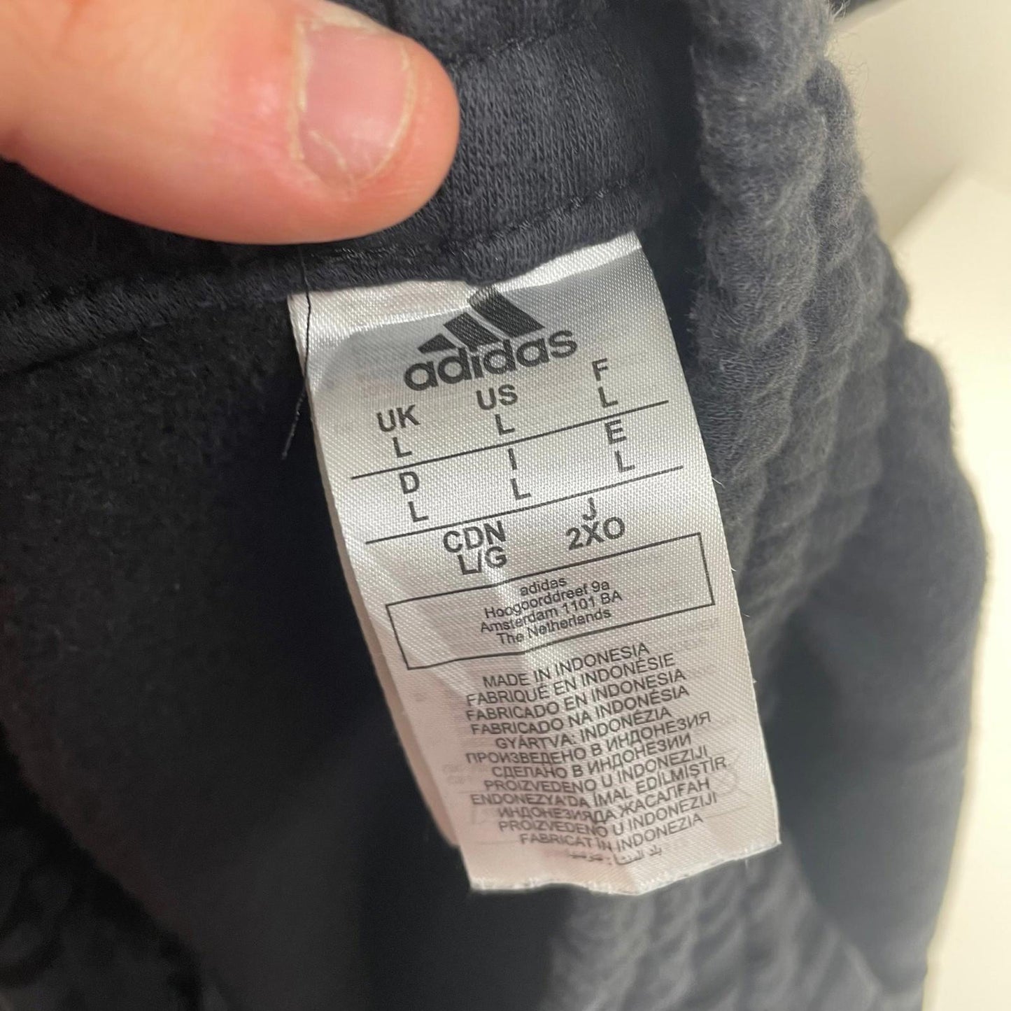 Adidas Jogger Sweatpants Elastic Waist Black Mens Large