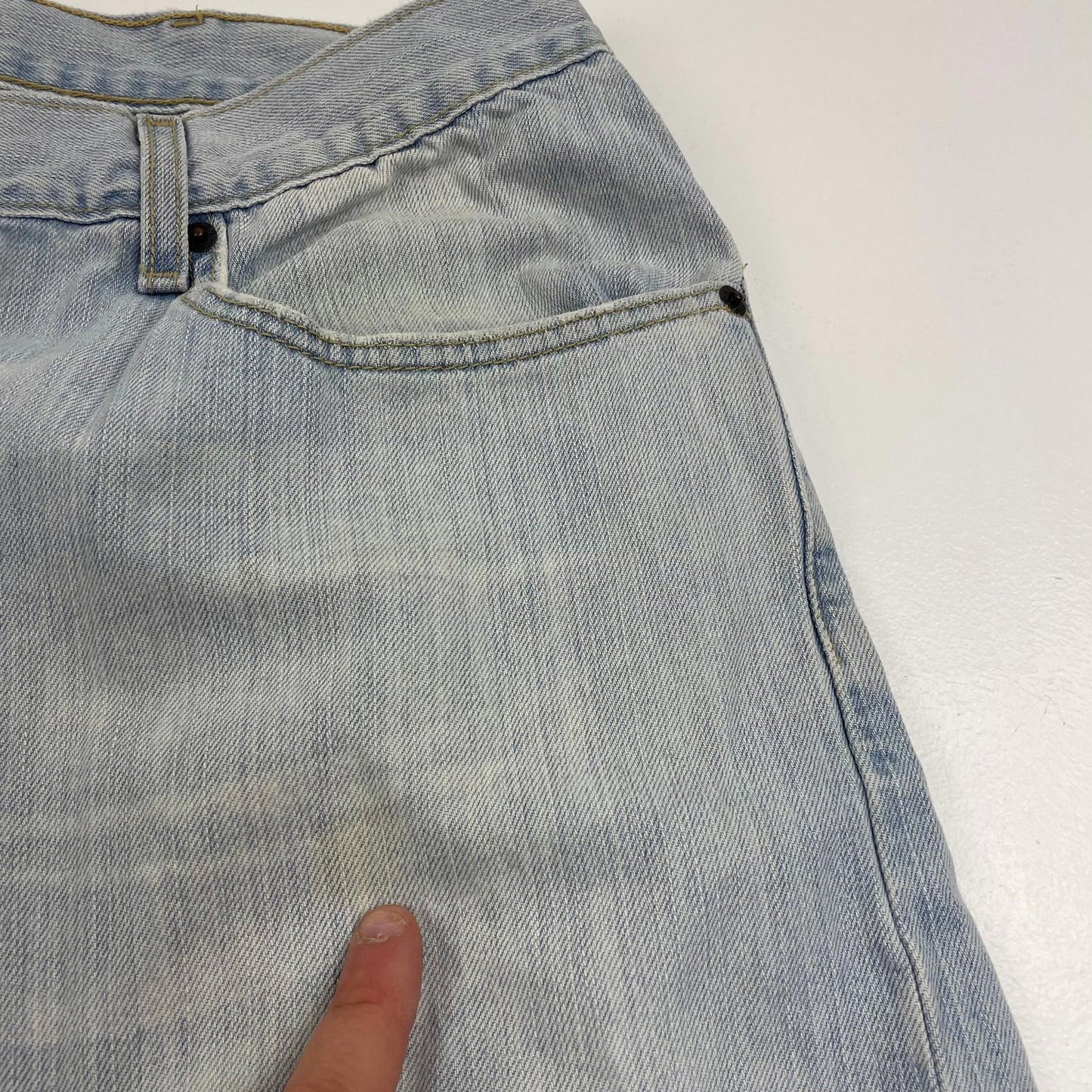 LEVI'S 559 Relaxed Straight Jeans Light Wash Distressed Blue Mens 38 X 30
