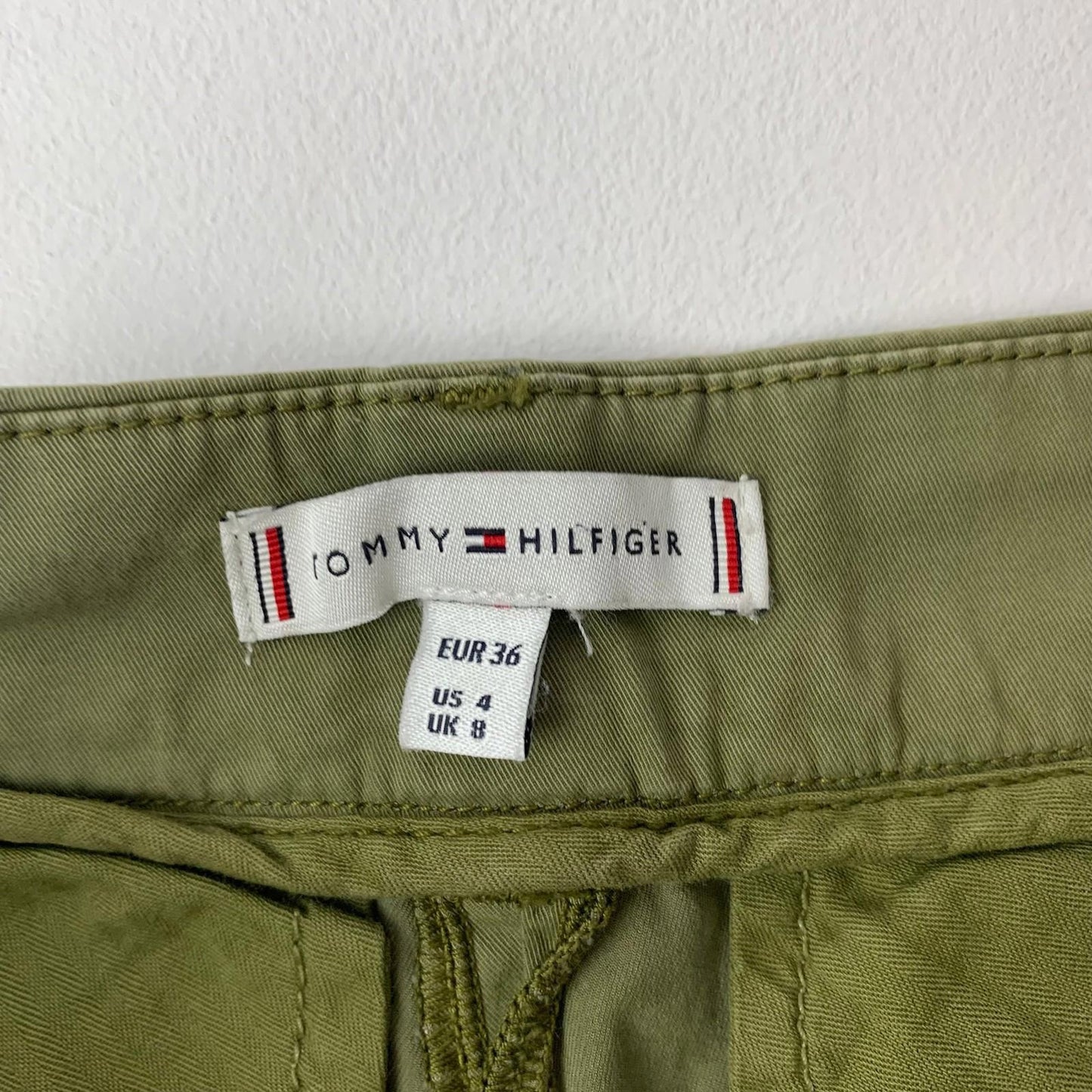 Tommy Hilfiger Trousers Straight Olive Green Women UK 8