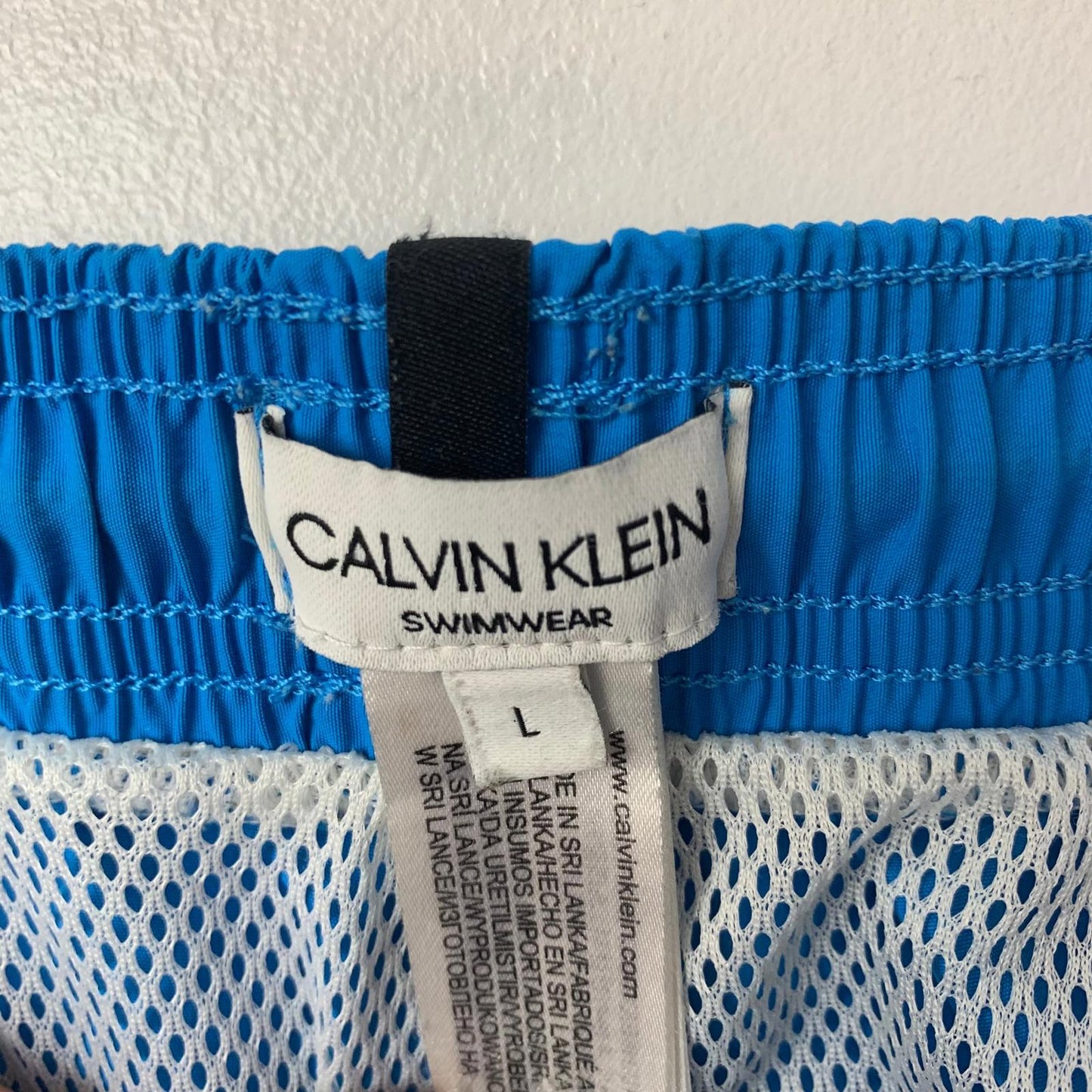 CALVIN KLEIN Swim Shorts Logo Tape Blue Mens Large