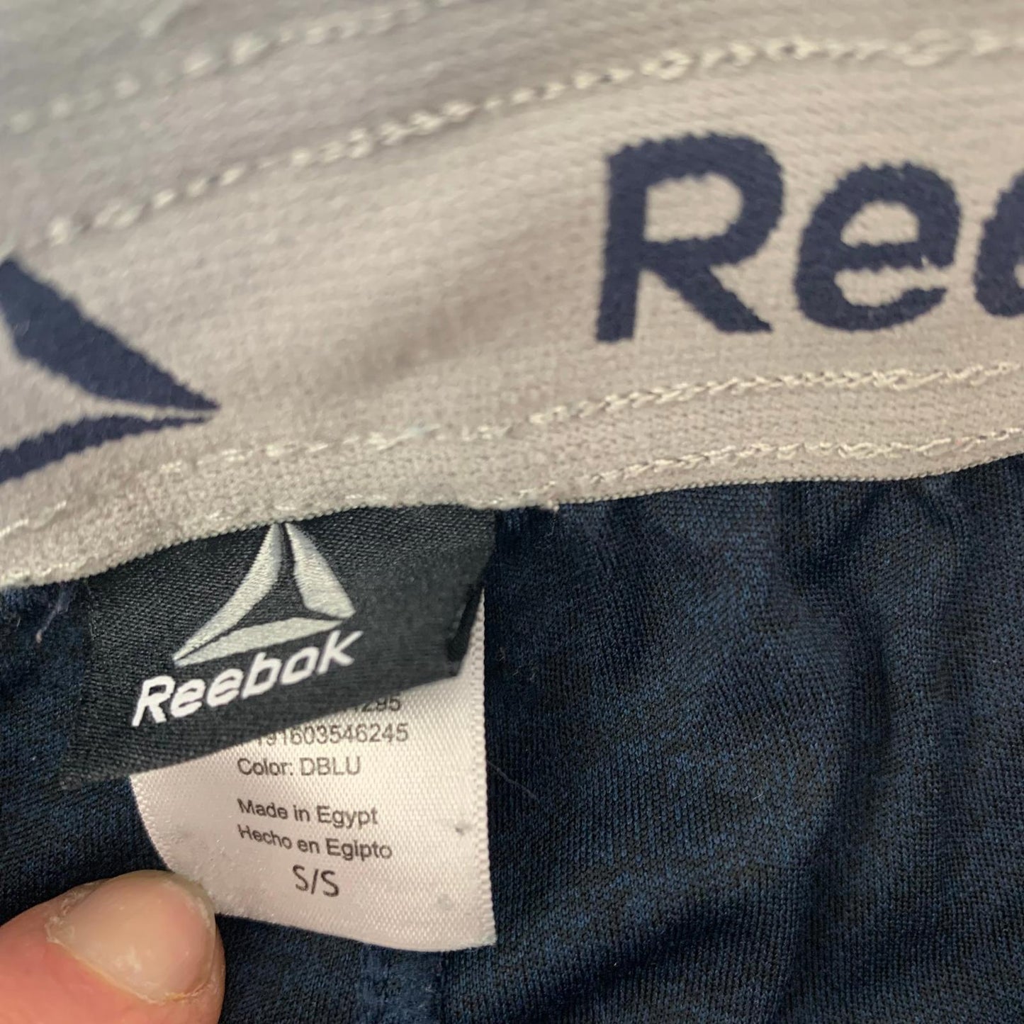 REEBOK Men's Athletic Shorts Mesh Lined Drawstring Blue S