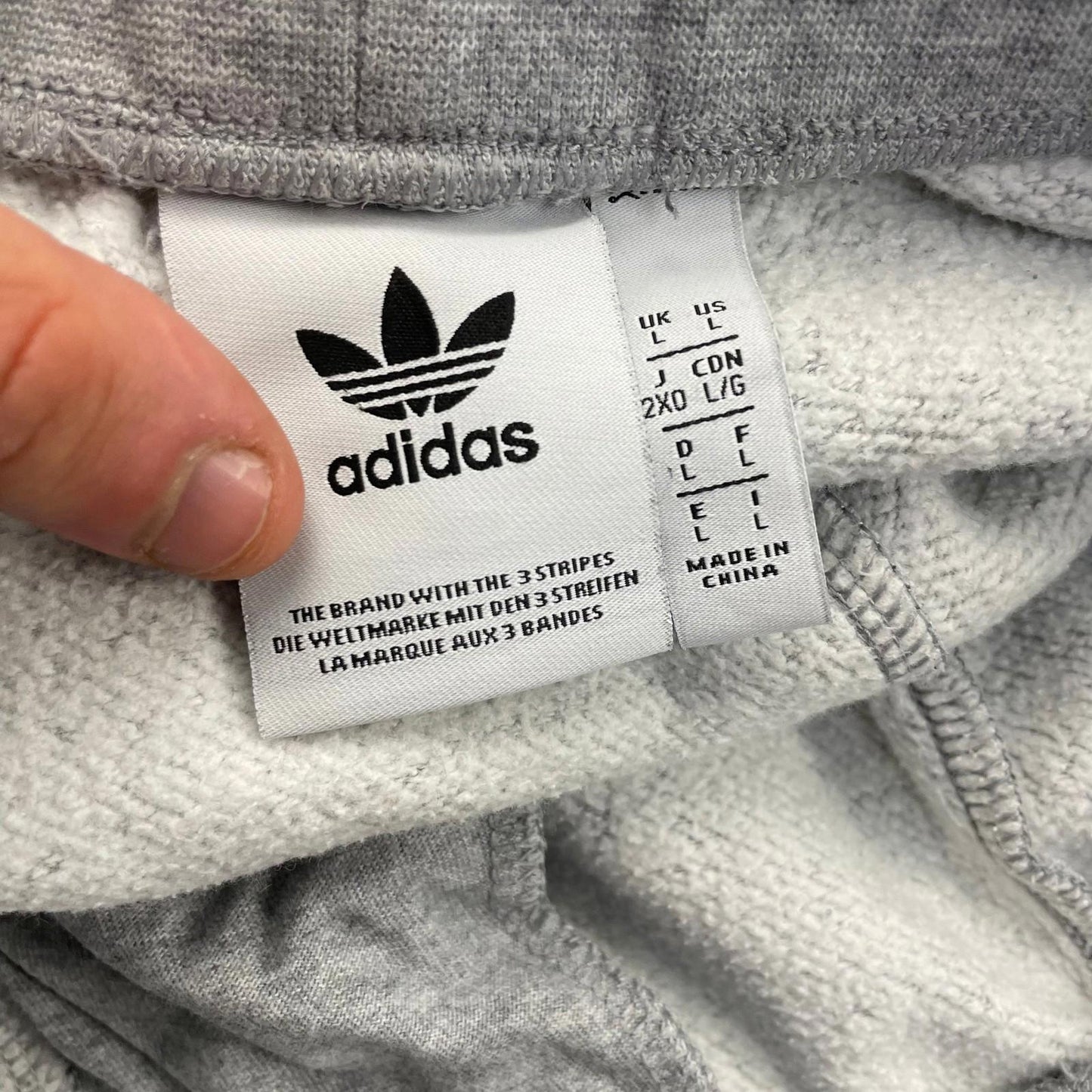 Adidas Jogger Sweatpants Side Stripe Logo Grey Mens L