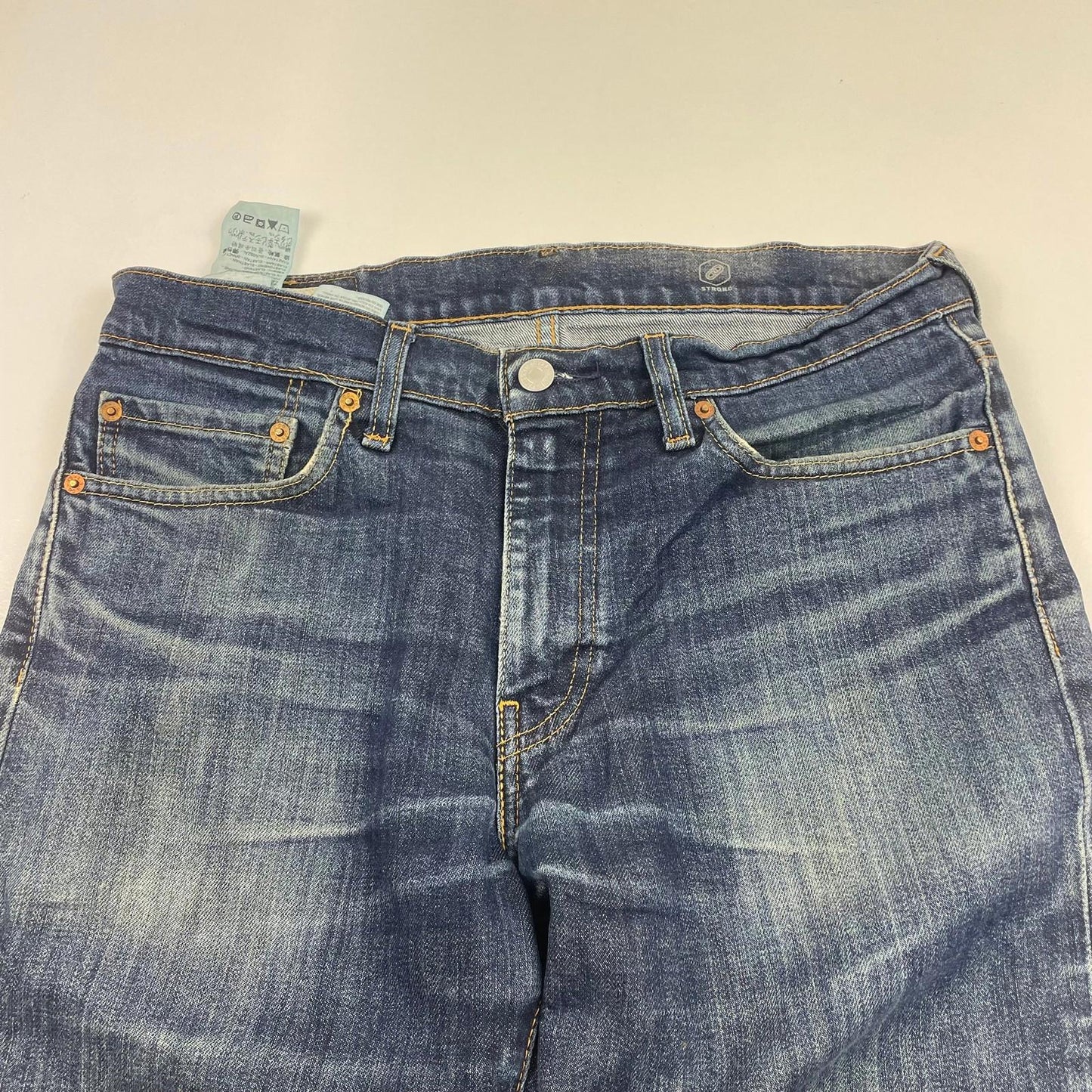 LEVI'S 511 Slim Fit Jeans Distressed Faded Blue Stretch Denim Mens W32 L32