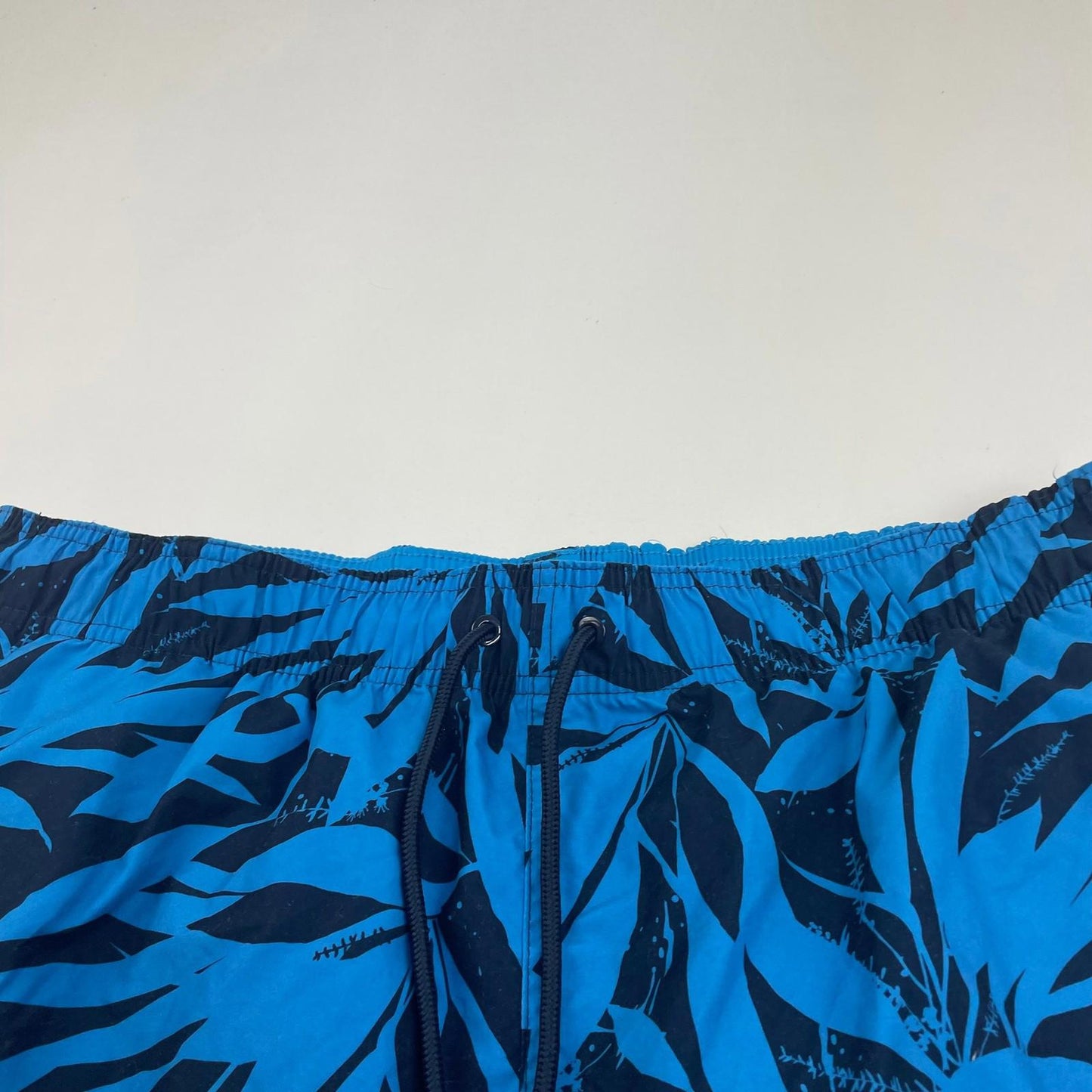 DKNY Swim Shorts Blue Leaf Print Pattern Mens XL
