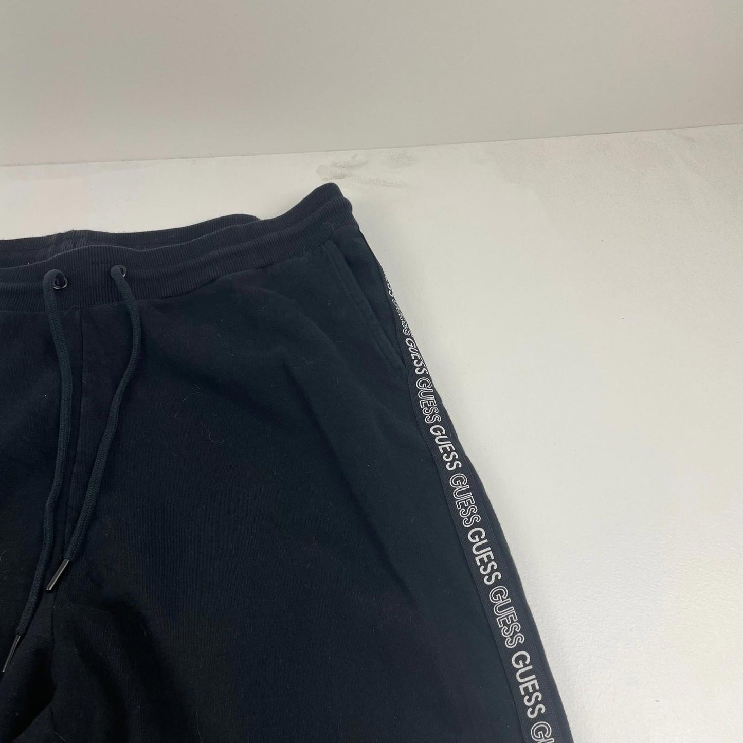 Guess Jogger Track Pant Logo Side Stripe Black Mens Large