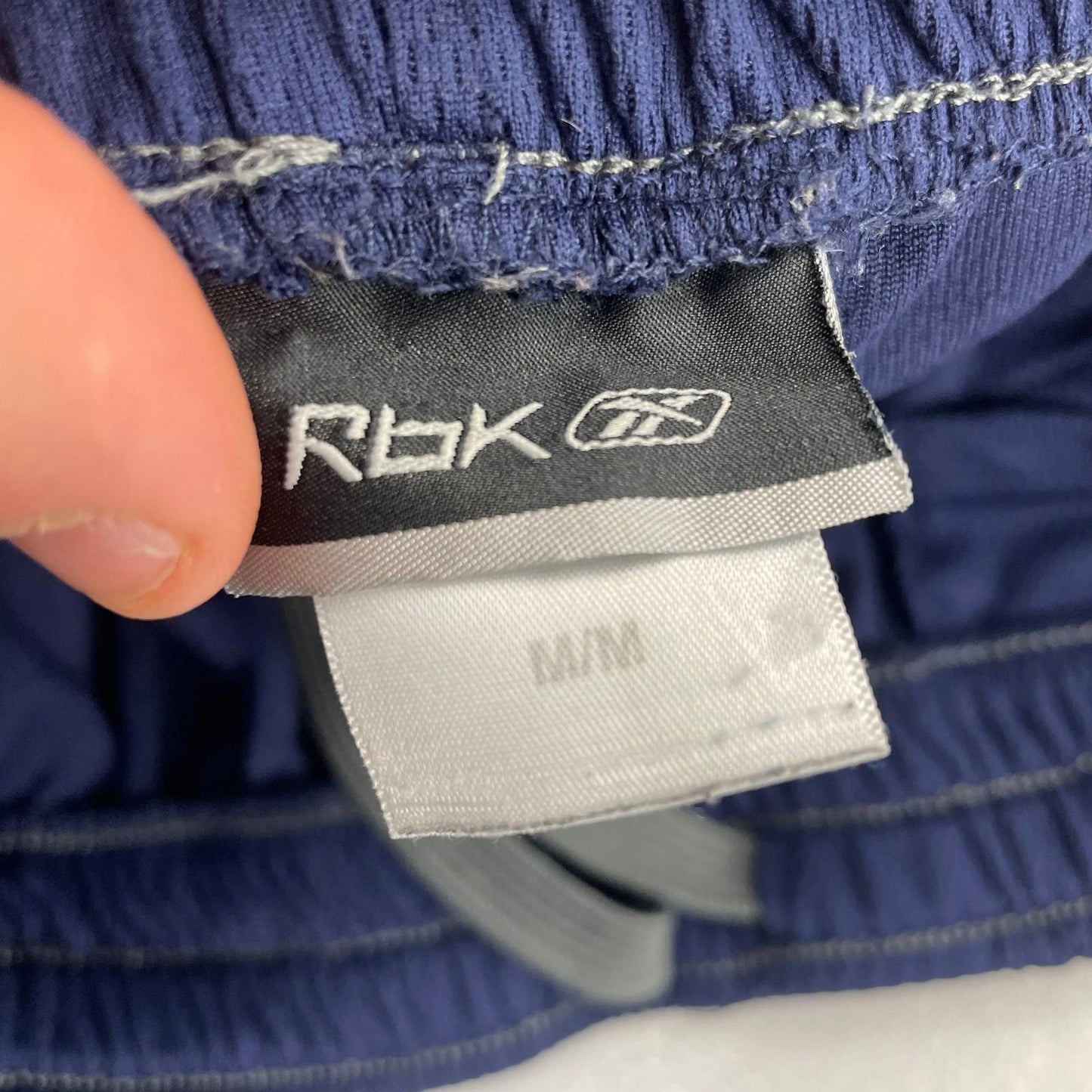 REEBOK Athletic Activewear Shorts Stripe Navy Mens M