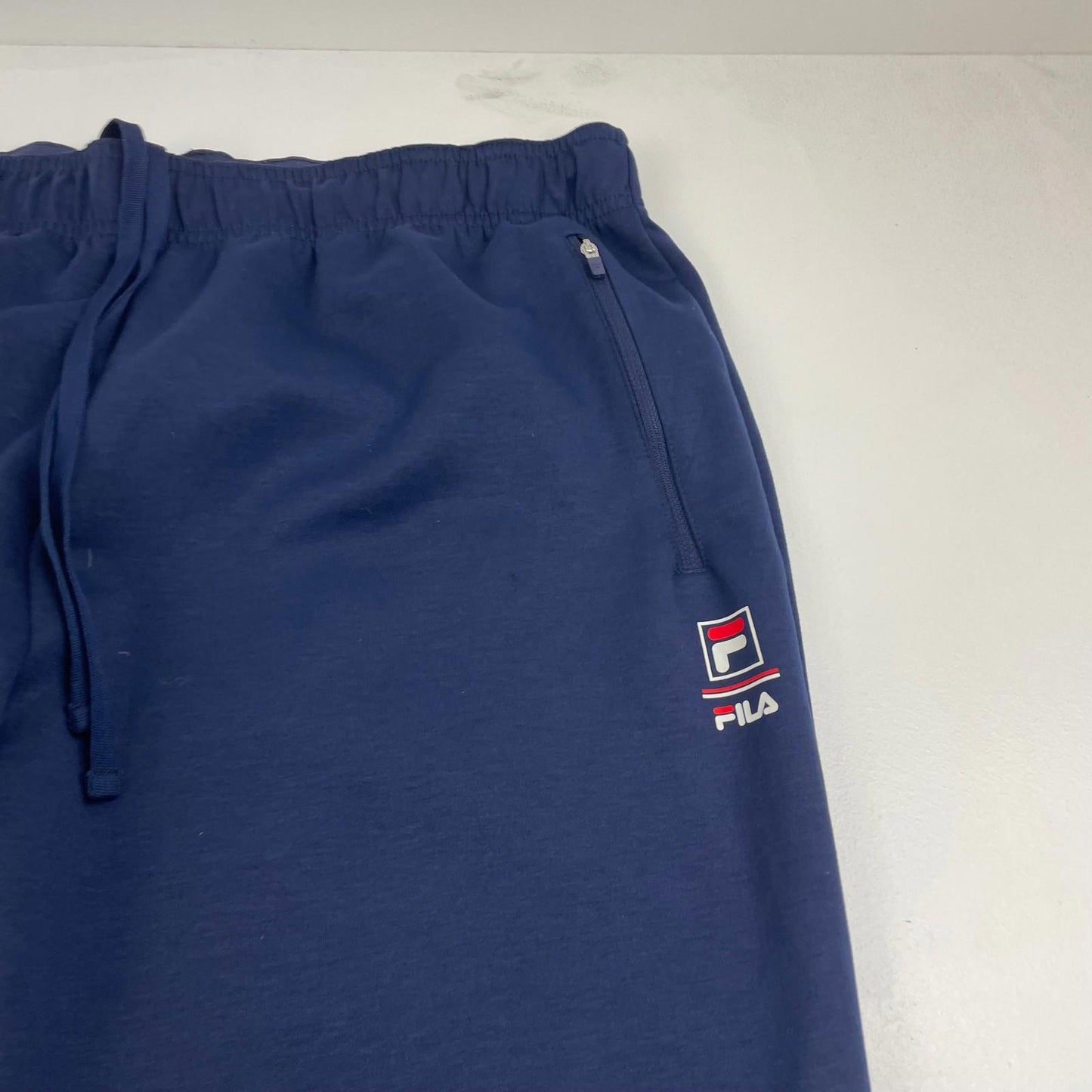 FILA Track Pants Jogger Style Logo Drawstring Navy Mens XL