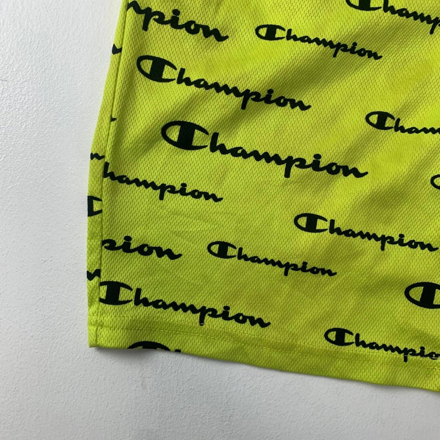 Champion Athletic Shorts Bold Logo Print Yellow Boys 18/20