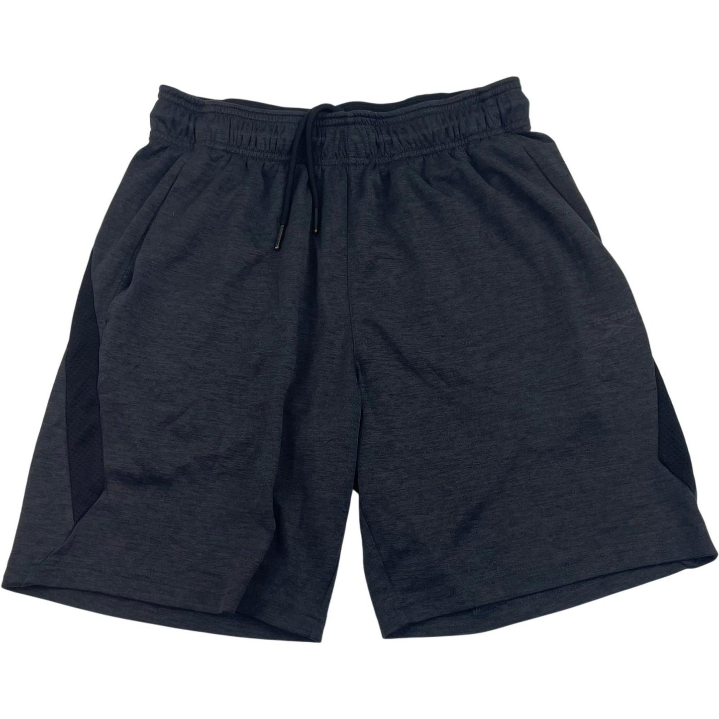 REEBOK Athletic Shorts Mesh Detail Grey Drawstring Mens Small
