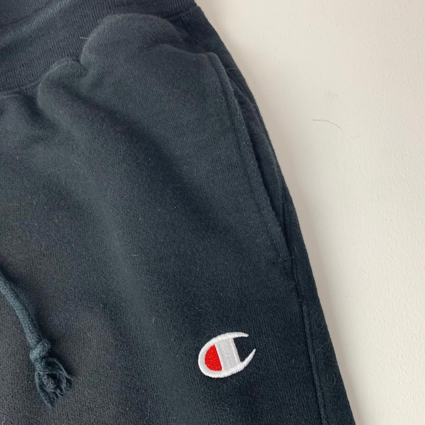 Champion Reverse Weave Jogger Sweatpants Black Logo Classic Medium