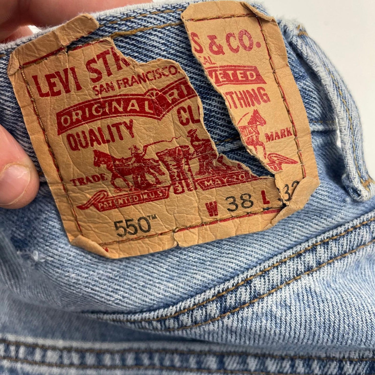 LEVI'S 550 RELAXED FIT Vintage Denim Jeans Mid 90s Blue Mens 38x32