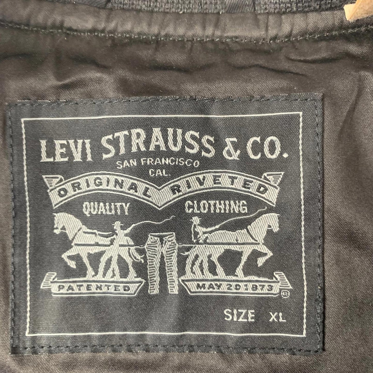 Levi Strauss Bomber Jacket Classic Style Black Mens XL